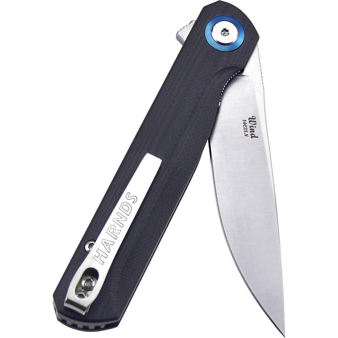 Cuchillo Plegable Harnds Wind Acero Sandvik 7.39 cm Negro