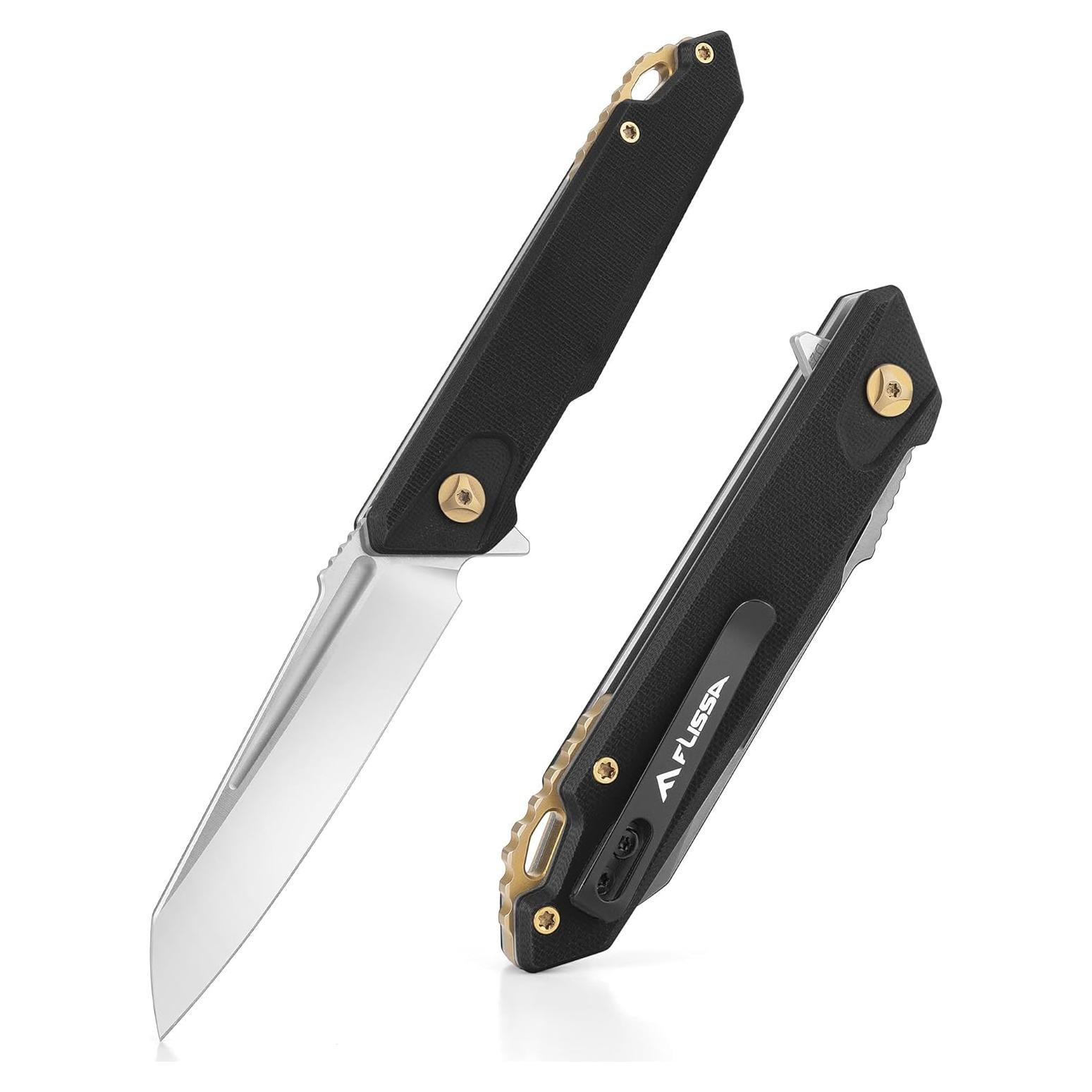 Cuchillo Plegable FLISSA G10 Negro Hoja Acero D2 11.43 cm