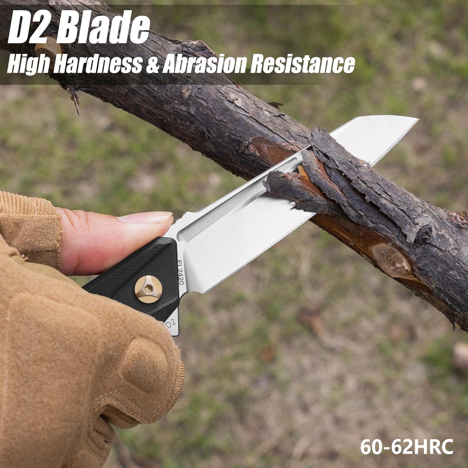 Cuchillo Plegable FLISSA G10 Negro Hoja Acero D2 11.43 cm