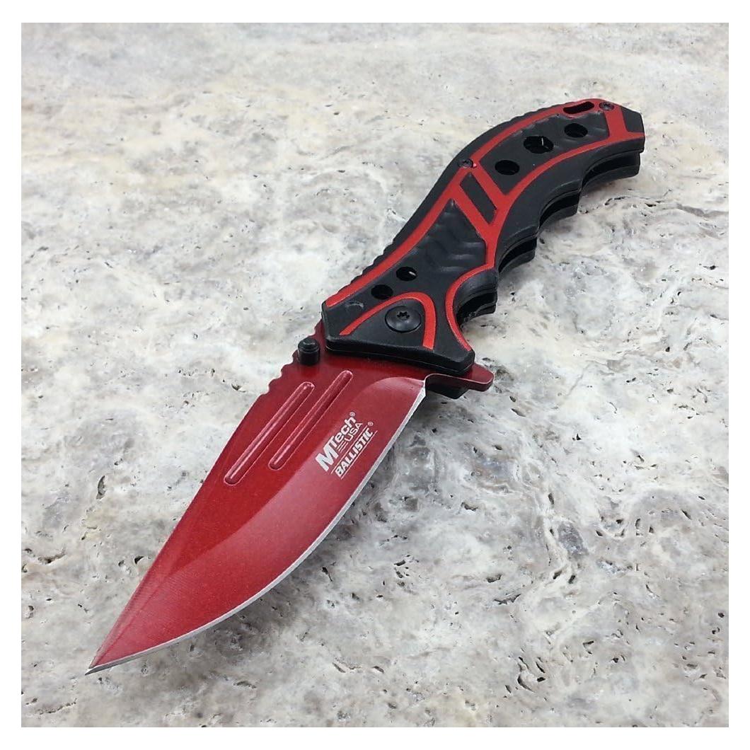 Cuchillo Plegable Táctico Mtech MT-A907RD 20.96cm Rojo