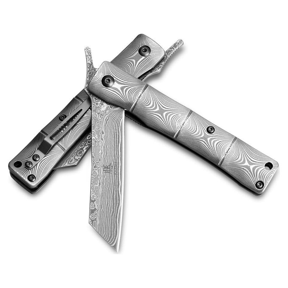 Cuchillo de bolsillo KATSU JFD01 Damasco plegable 19.05 cm