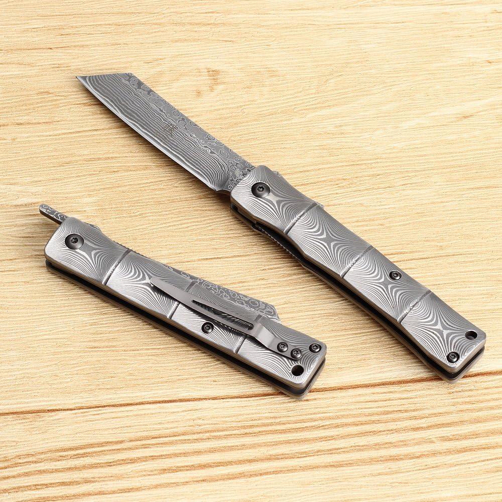 Cuchillo de bolsillo KATSU JFD01 Damasco plegable 19.05 cm