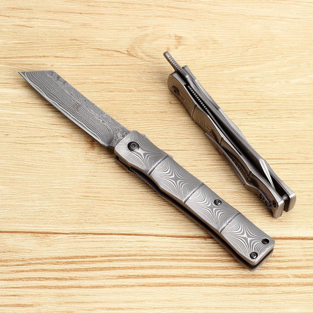 Cuchillo de bolsillo KATSU JFD01 Damasco plegable 19.05 cm