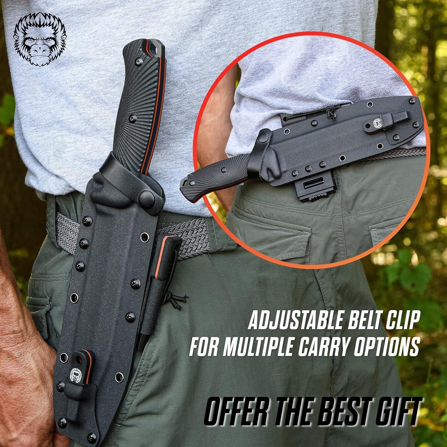 Cuchillo de Caza Holtzman's Gorilla Survival con Funda y Accesorios