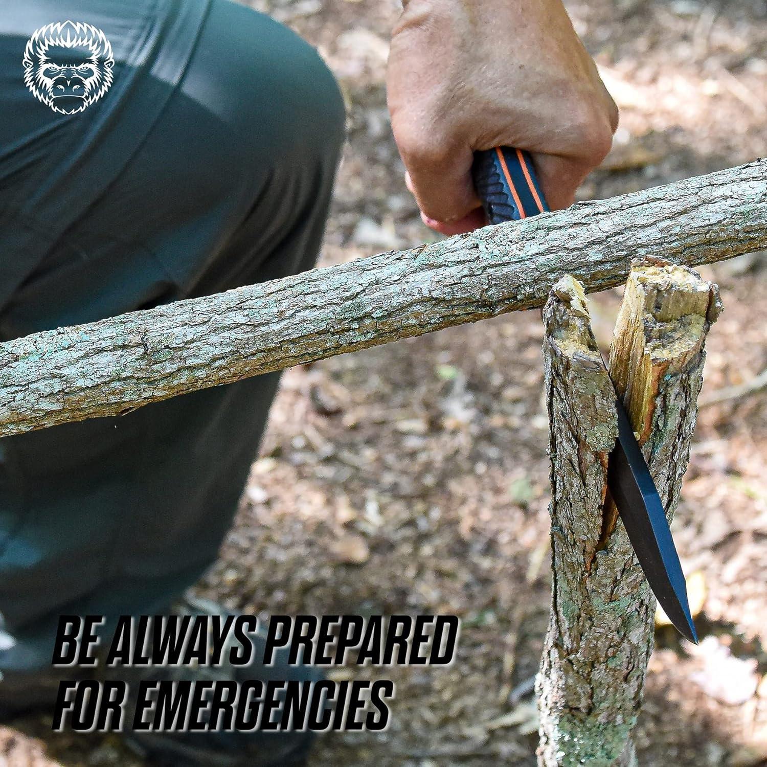 Cuchillo de Caza Holtzman's Gorilla Survival con Funda y Accesorios