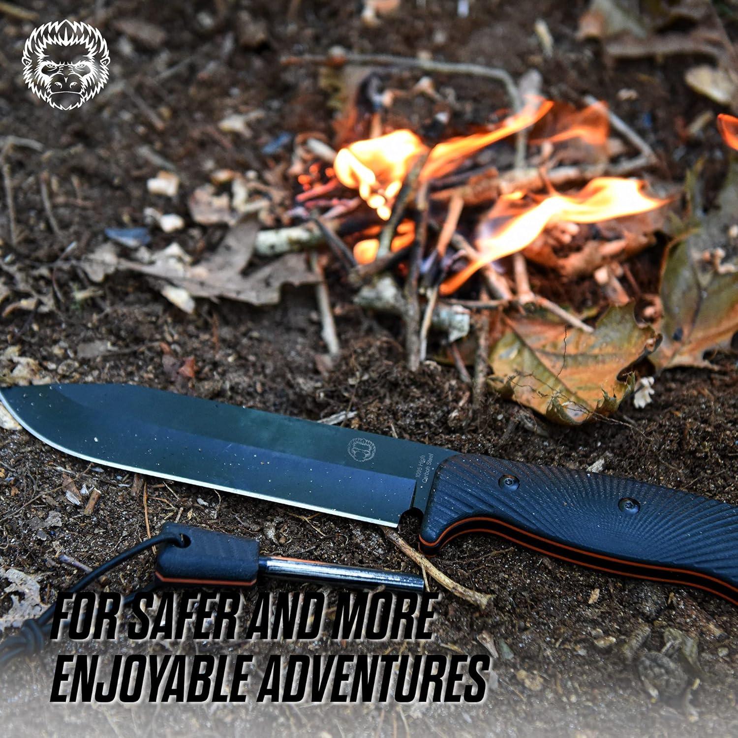 Cuchillo de Caza Holtzman's Gorilla Survival con Funda y Accesorios