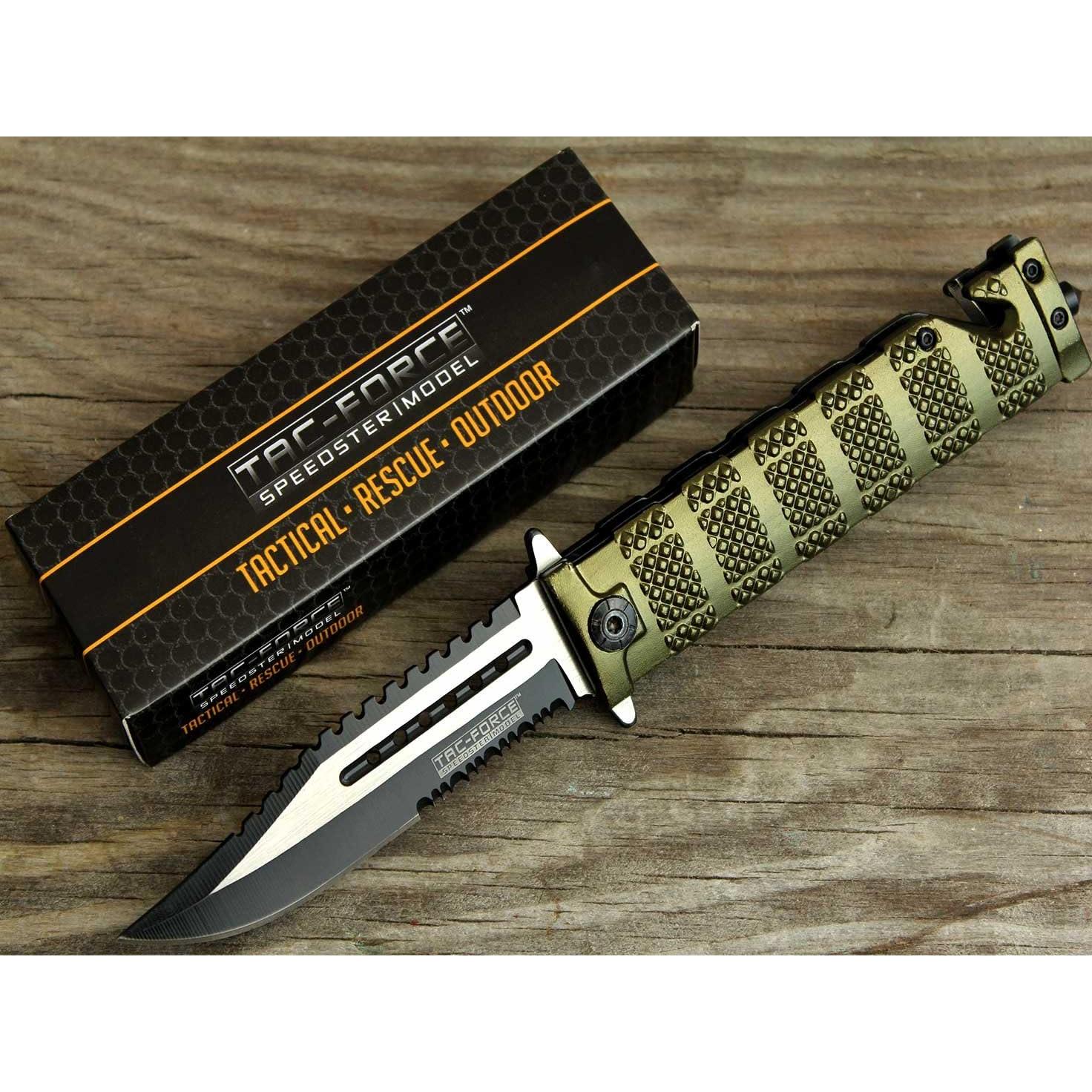 Cuchillo Plegable TAC Force TF-710GN Verde Hoja Semi-Serrada