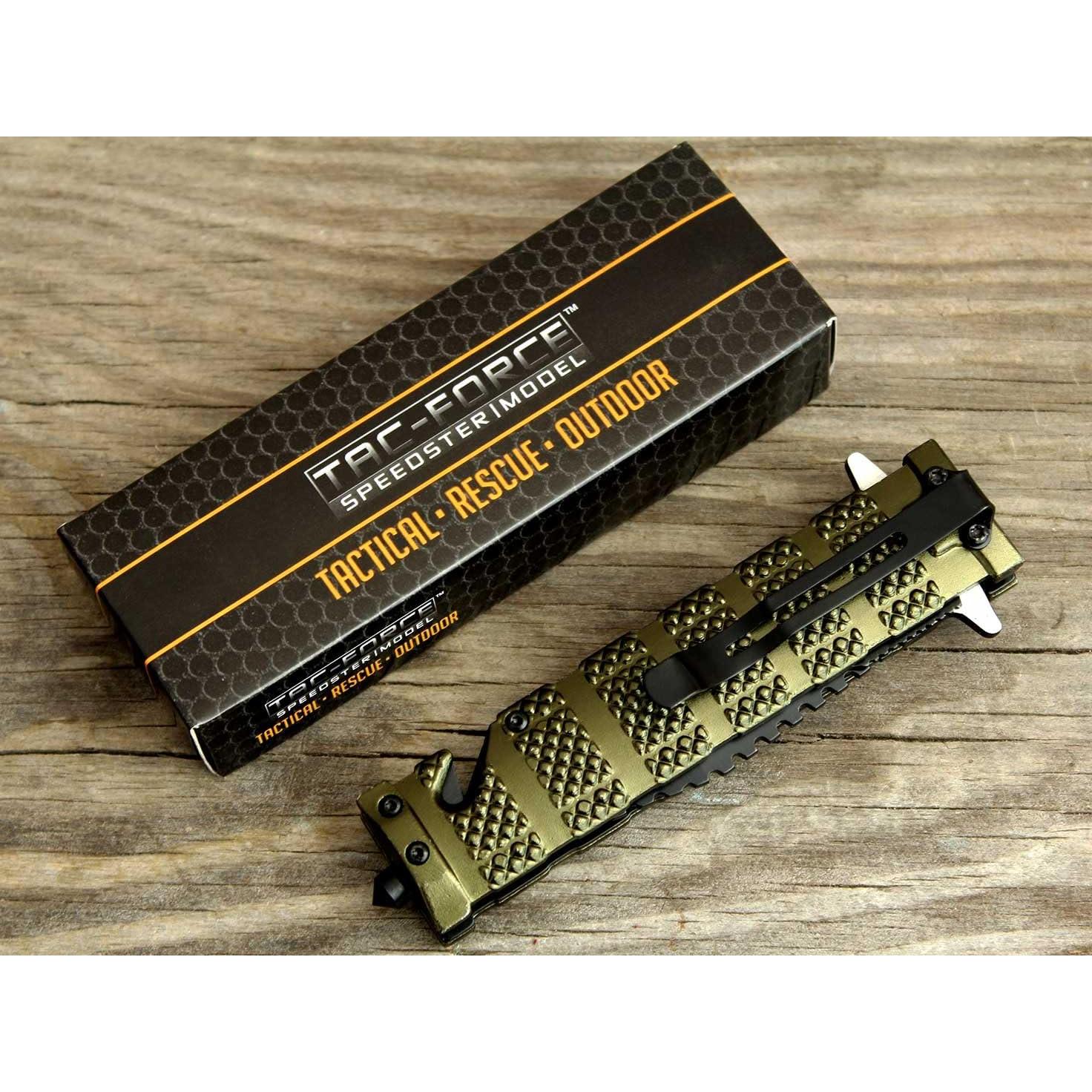 Cuchillo Plegable TAC Force TF-710GN Verde Hoja Semi-Serrada