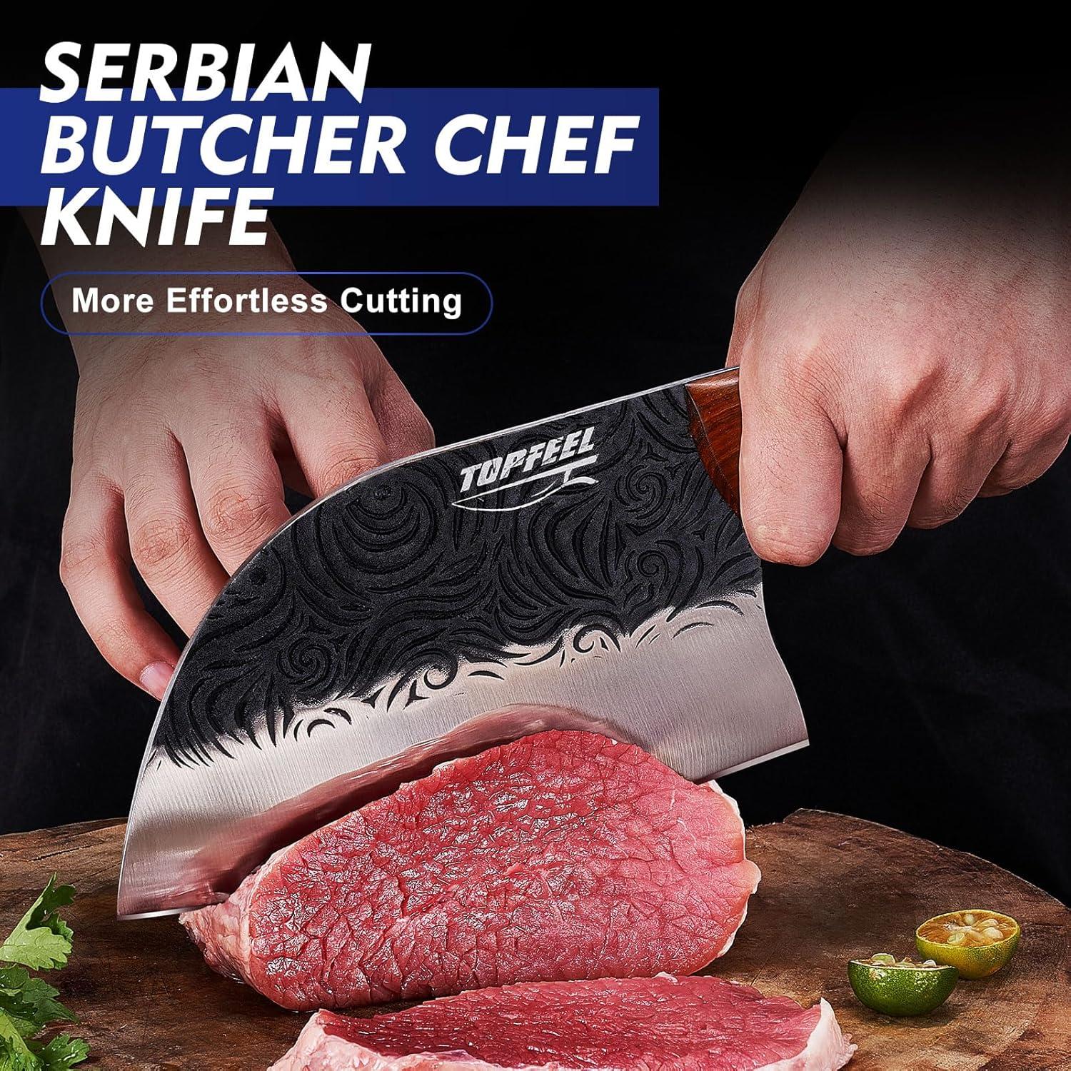 Juego de Cuchillos de Cocina Topfeel 5 Piezas Forjados a Mano