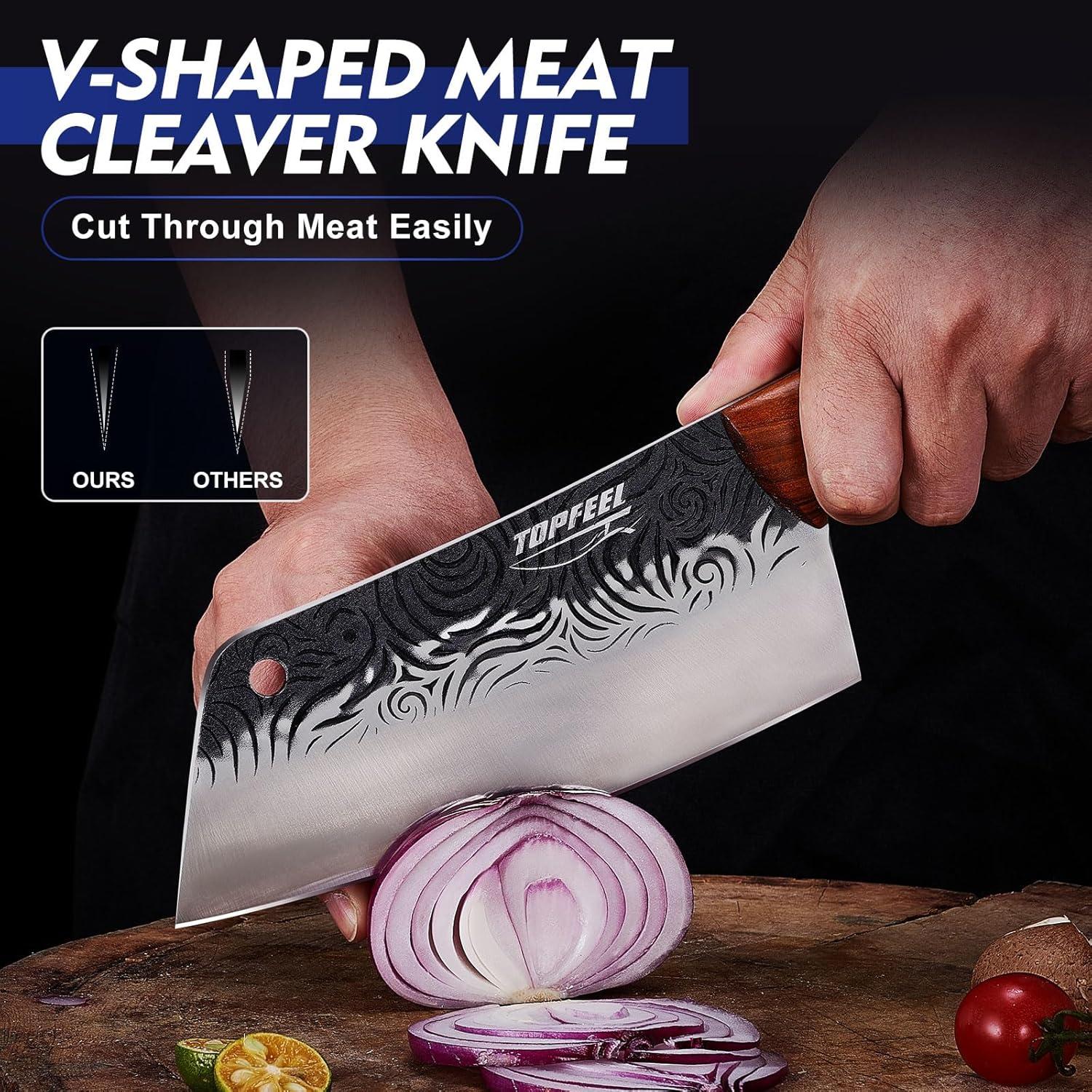 Juego de Cuchillos de Cocina Topfeel 5 Piezas Forjados a Mano