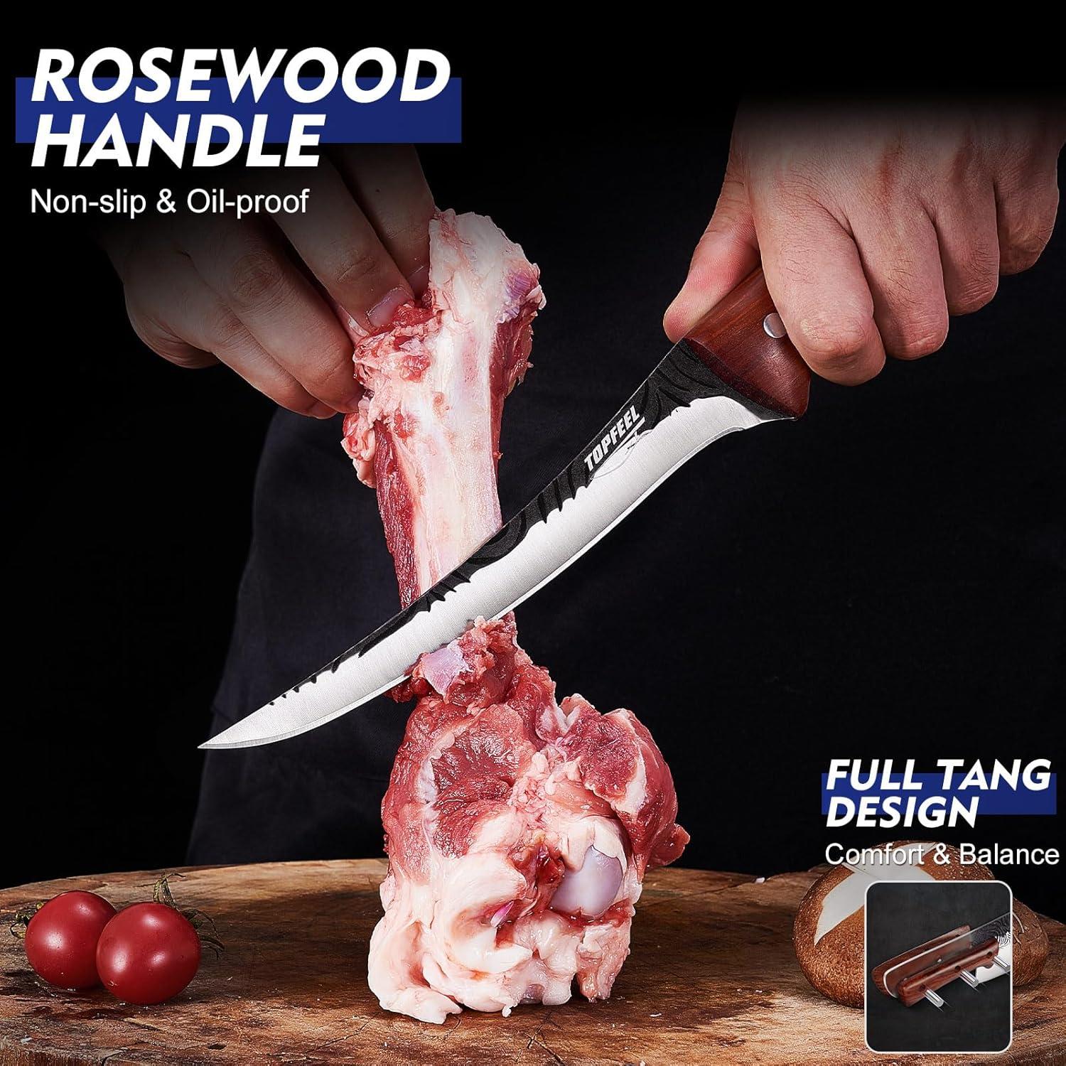 Juego de Cuchillos de Cocina Topfeel 5 Piezas Forjados a Mano