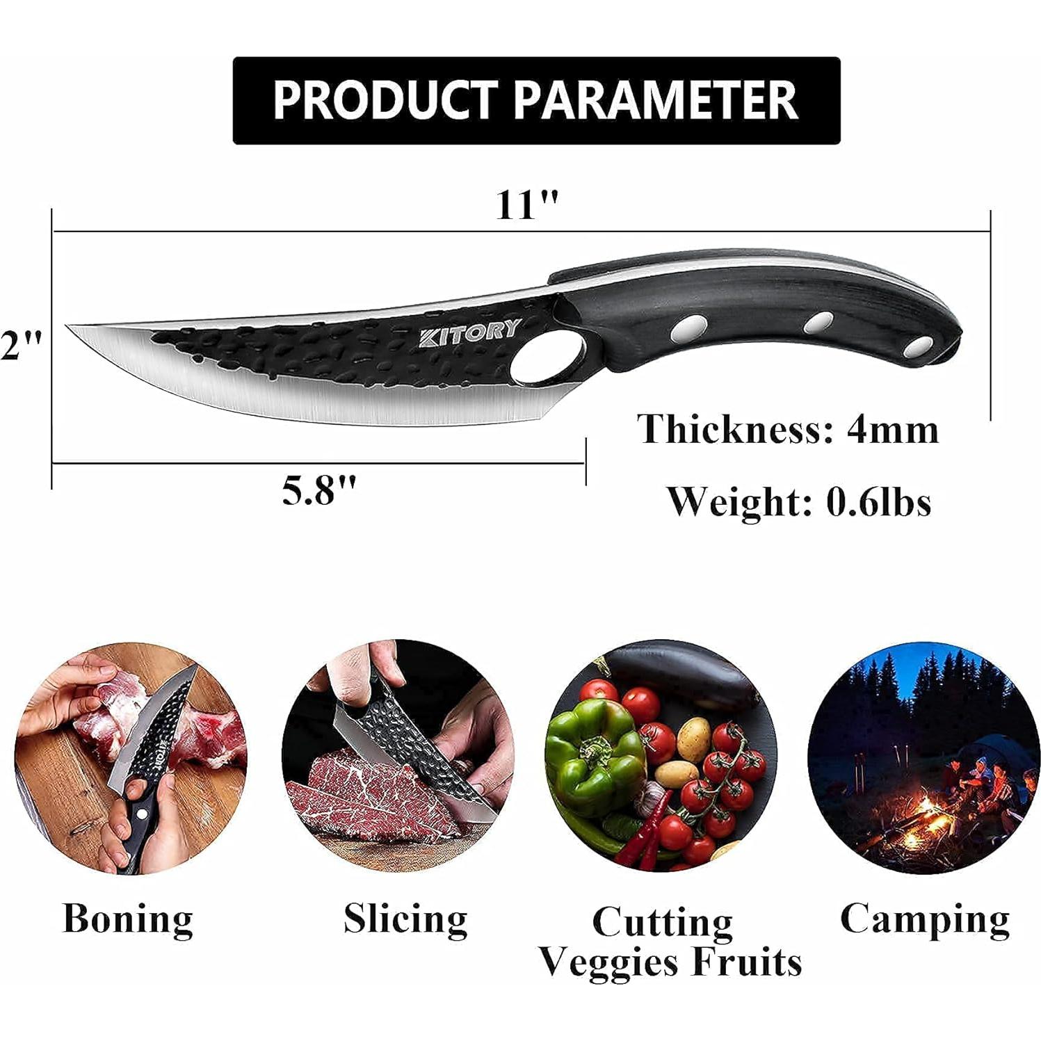Cuchillo de Deshuesar Kitory Forjado a Mano 15.24 cm Acero Carbono