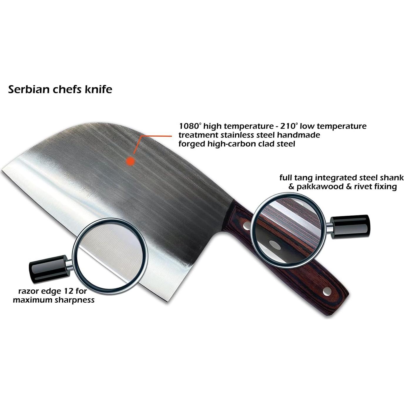 Cuchillo de Chef Carnicero KNIFAST Forjado 27.94 cm Acero Carbono