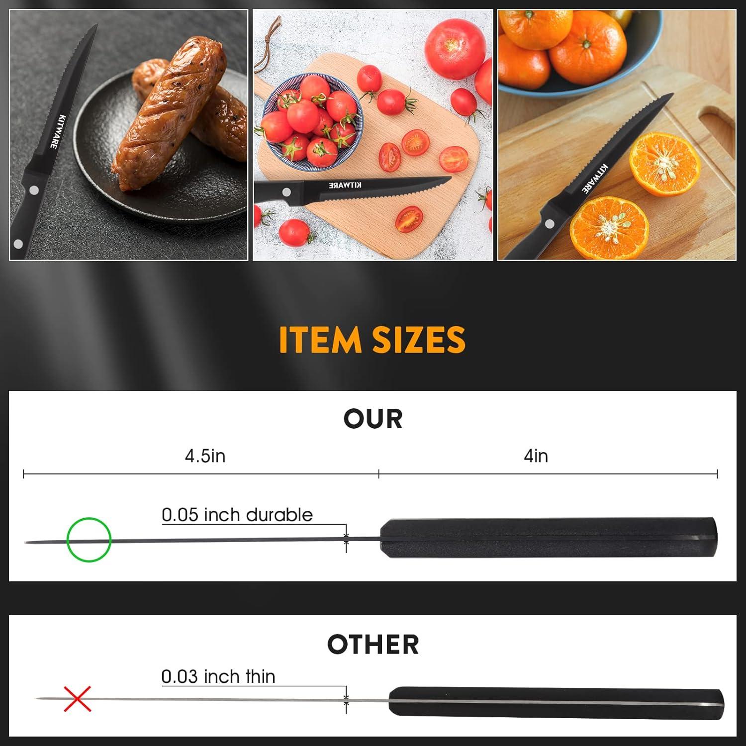 KITWARE Juego de 6 Cuchillos de Carne Serrados 11.4 cm