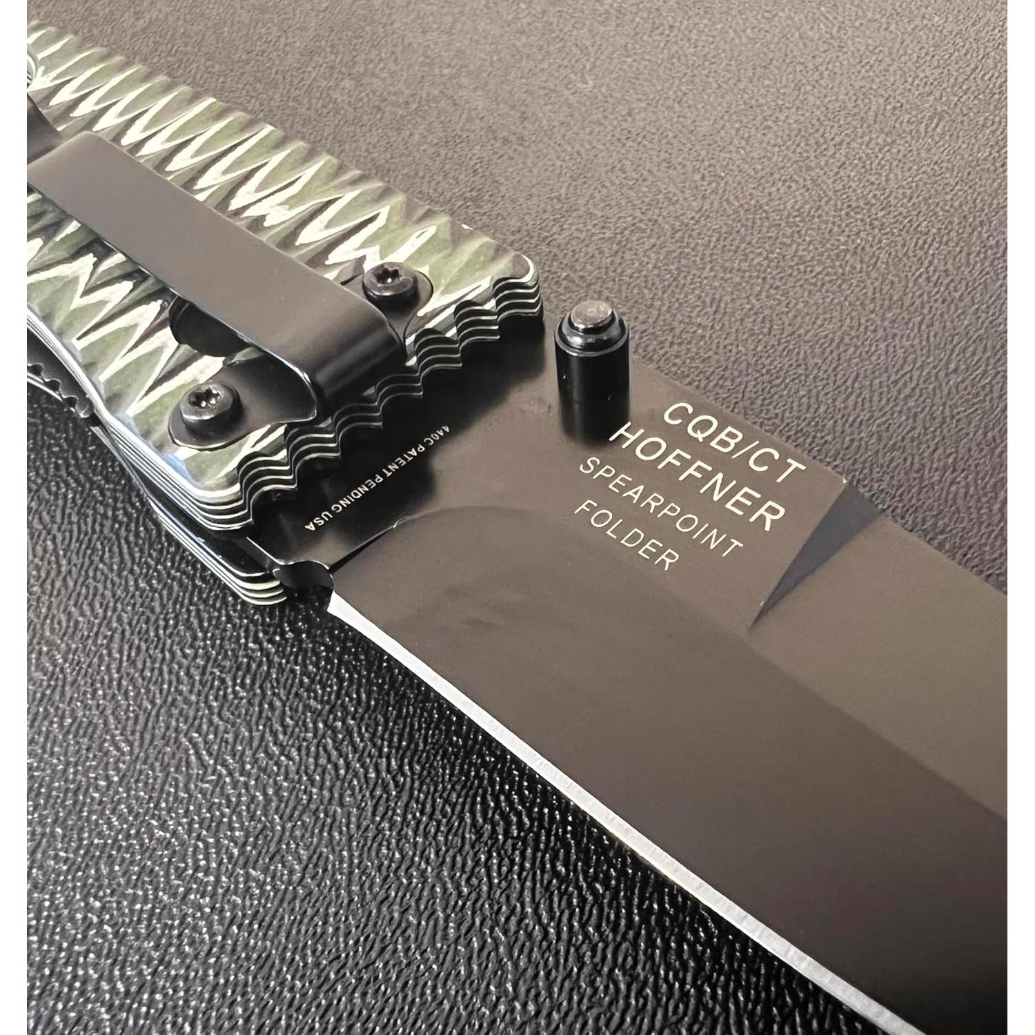 Cuchillo Plegable Hoffner 3.5" VG10 Hoja Negra G10 Texturizada