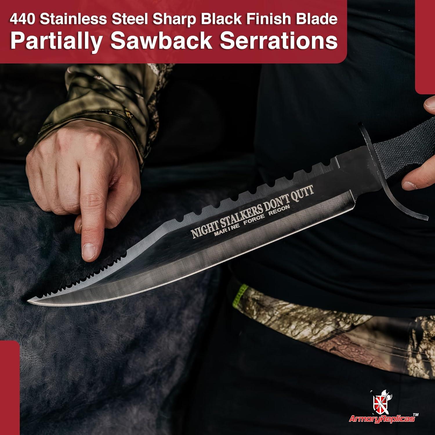 Cuchillo Deportivo Sawback Nocturno Armory Replicas 30.99 cm