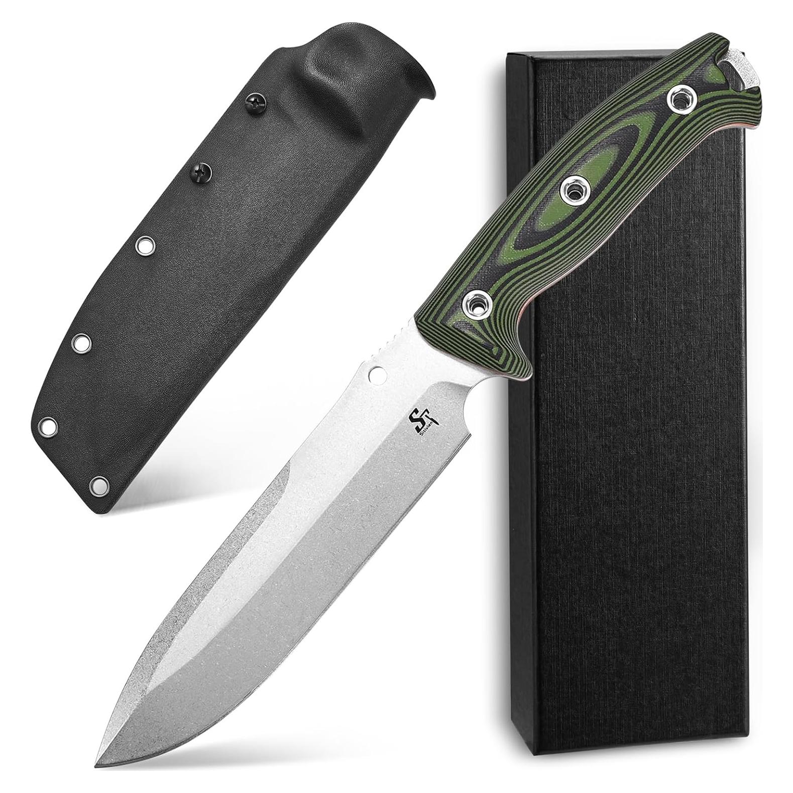 Cuchillo Fijo Sitivien ST11 DC53 Acero 17.4cm Mango G10 Plata