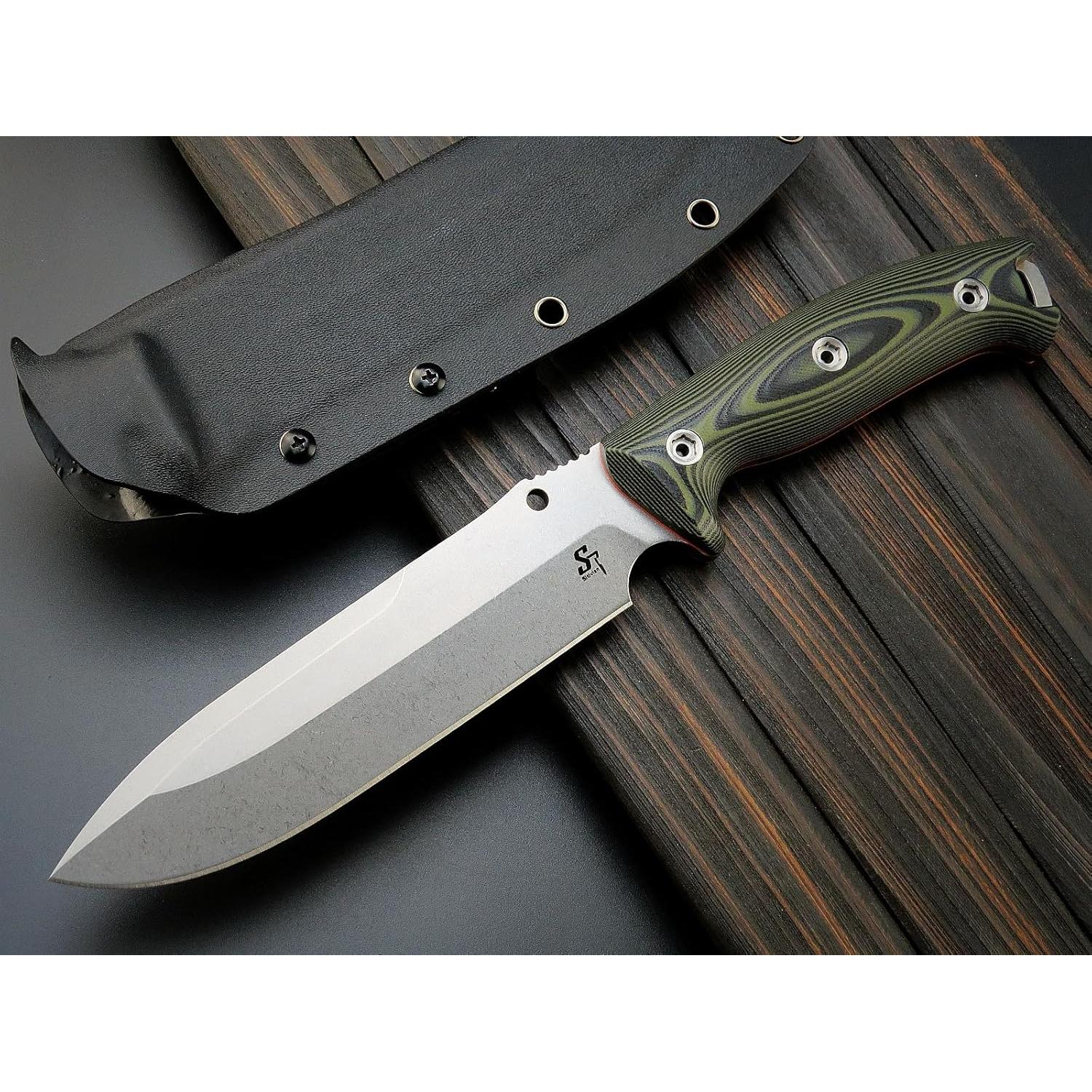 Cuchillo Fijo Sitivien ST11 DC53 Acero 17.4cm Mango G10 Plata