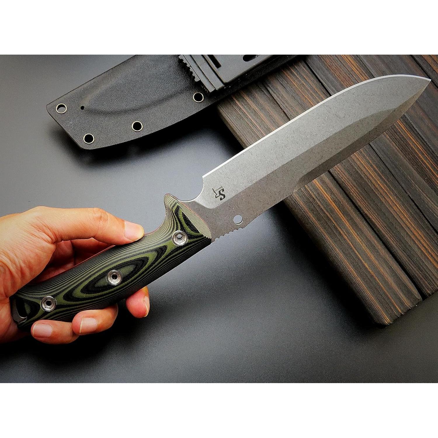 Cuchillo Fijo Sitivien ST11 DC53 Acero 17.4cm Mango G10 Plata