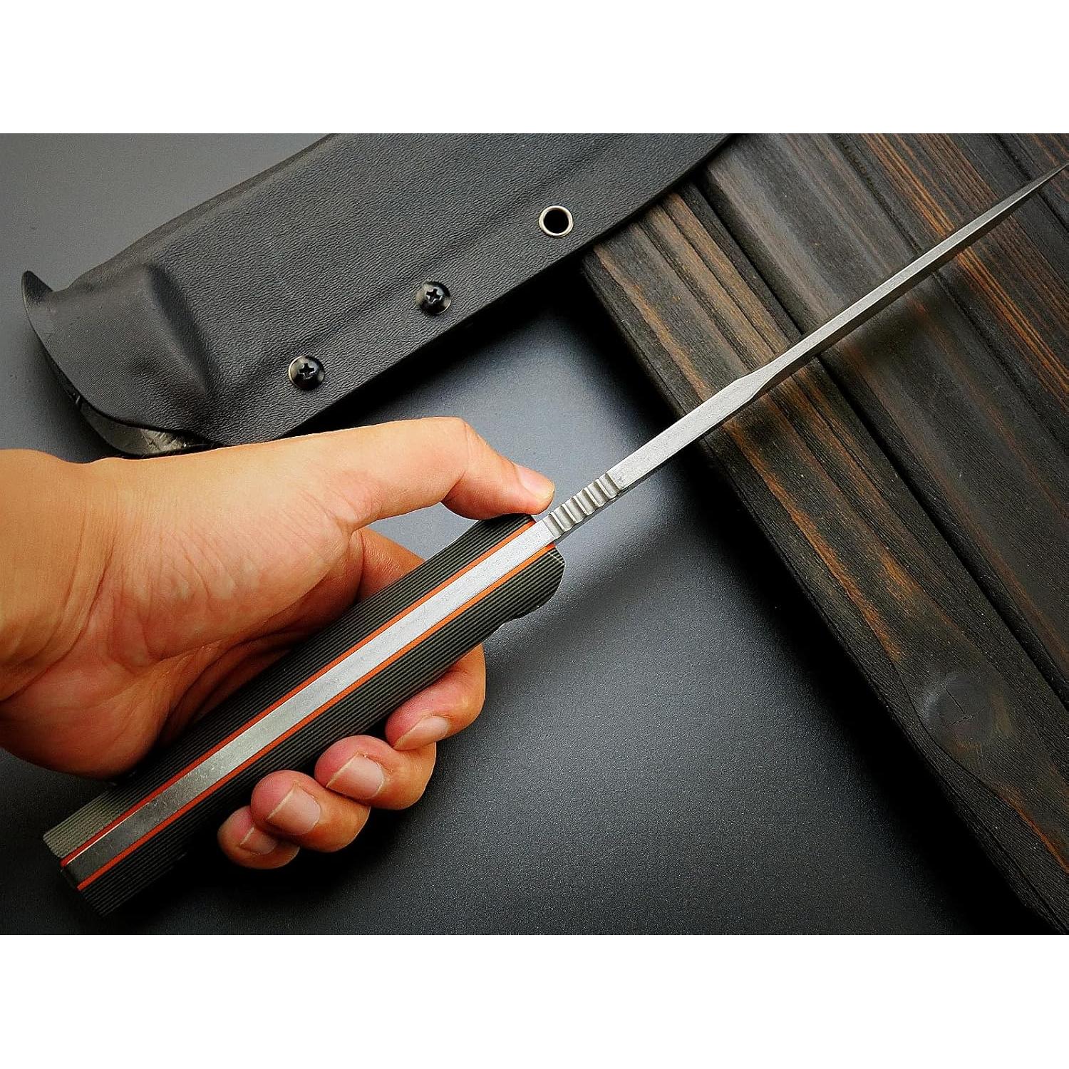 Cuchillo Fijo Sitivien ST11 DC53 Acero 17.4cm Mango G10 Plata