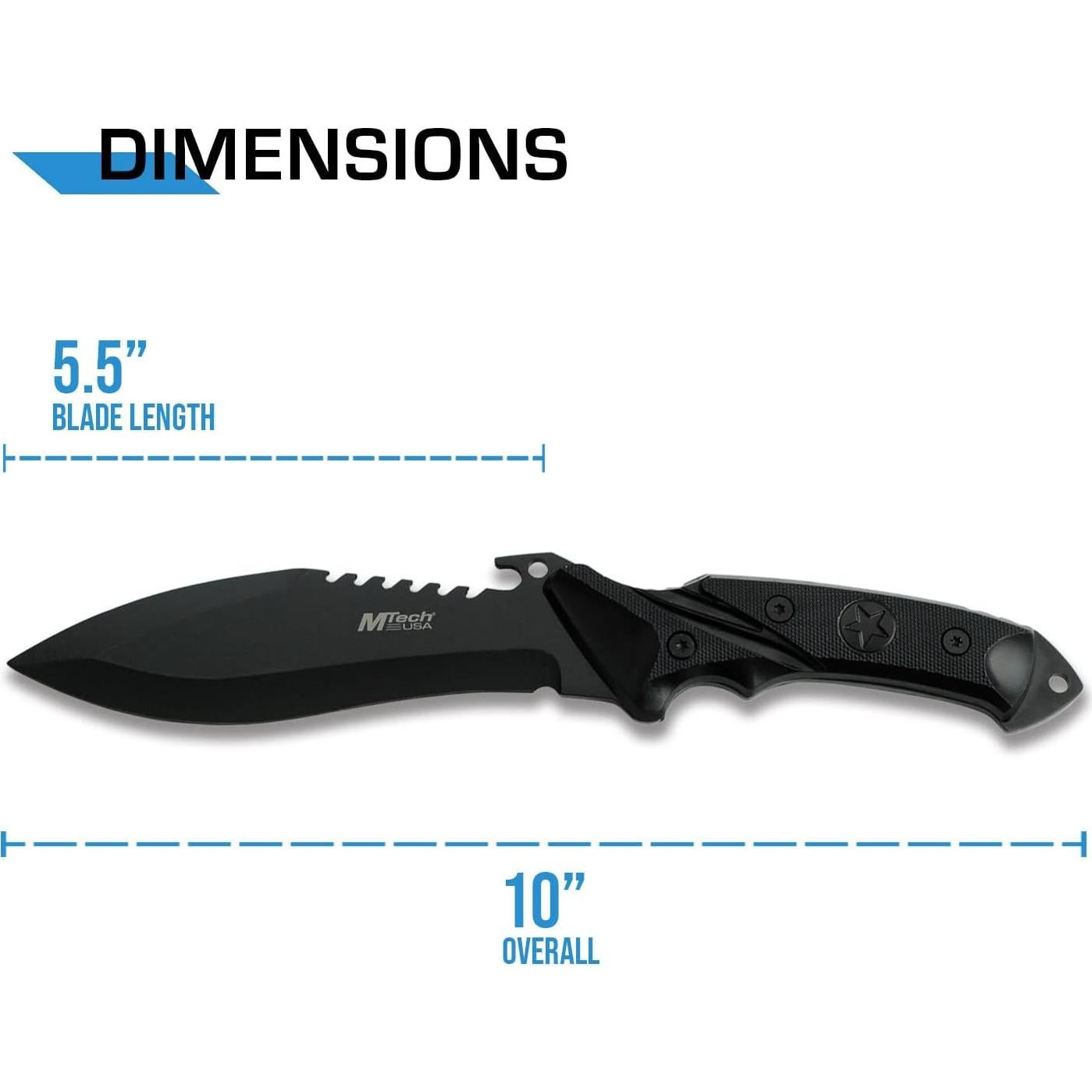 Cuchillo de Caza MTech USA MT-20-12 Bowie 25.4 cm Acero Inoxidable
