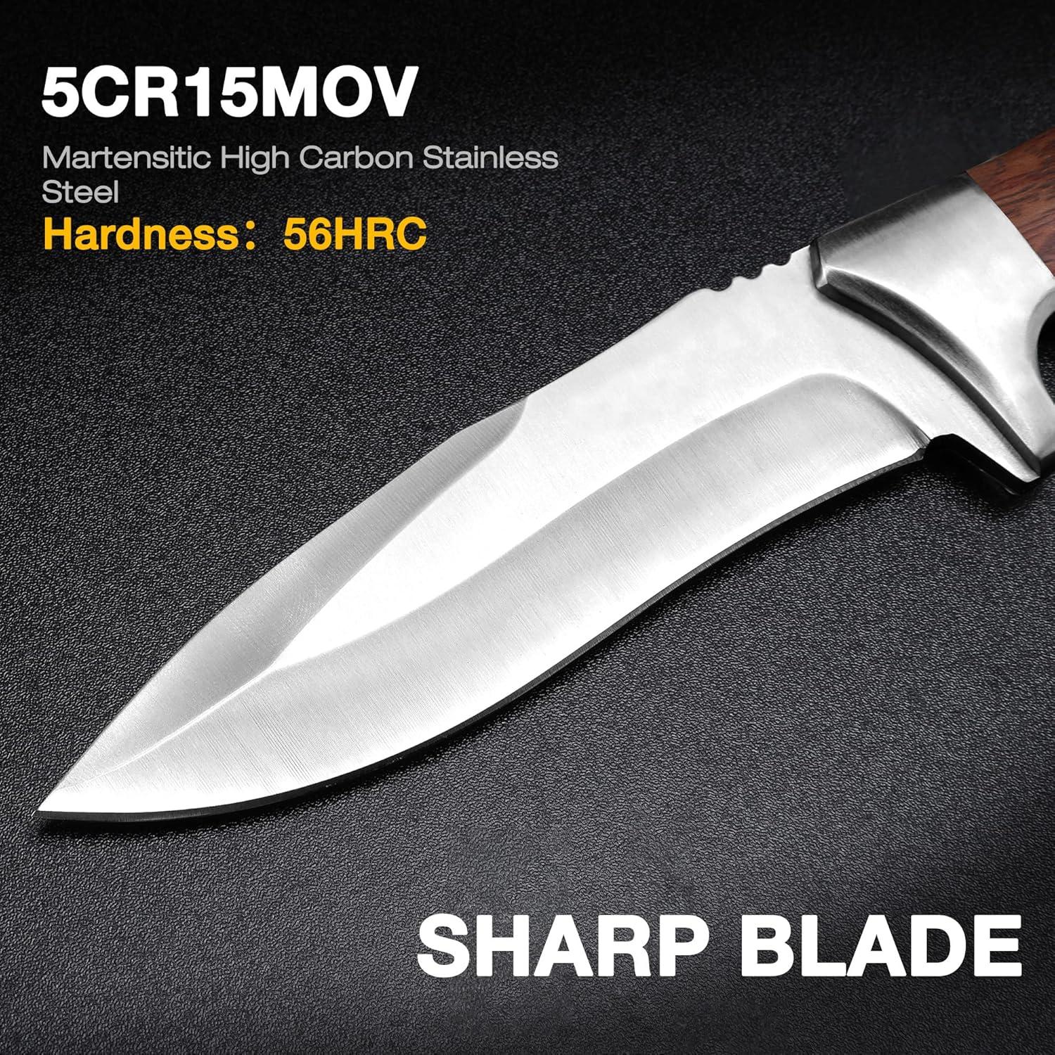 Cuchillo de Caza Fijo Flissa 12.2 cm Acero Alto Carbono