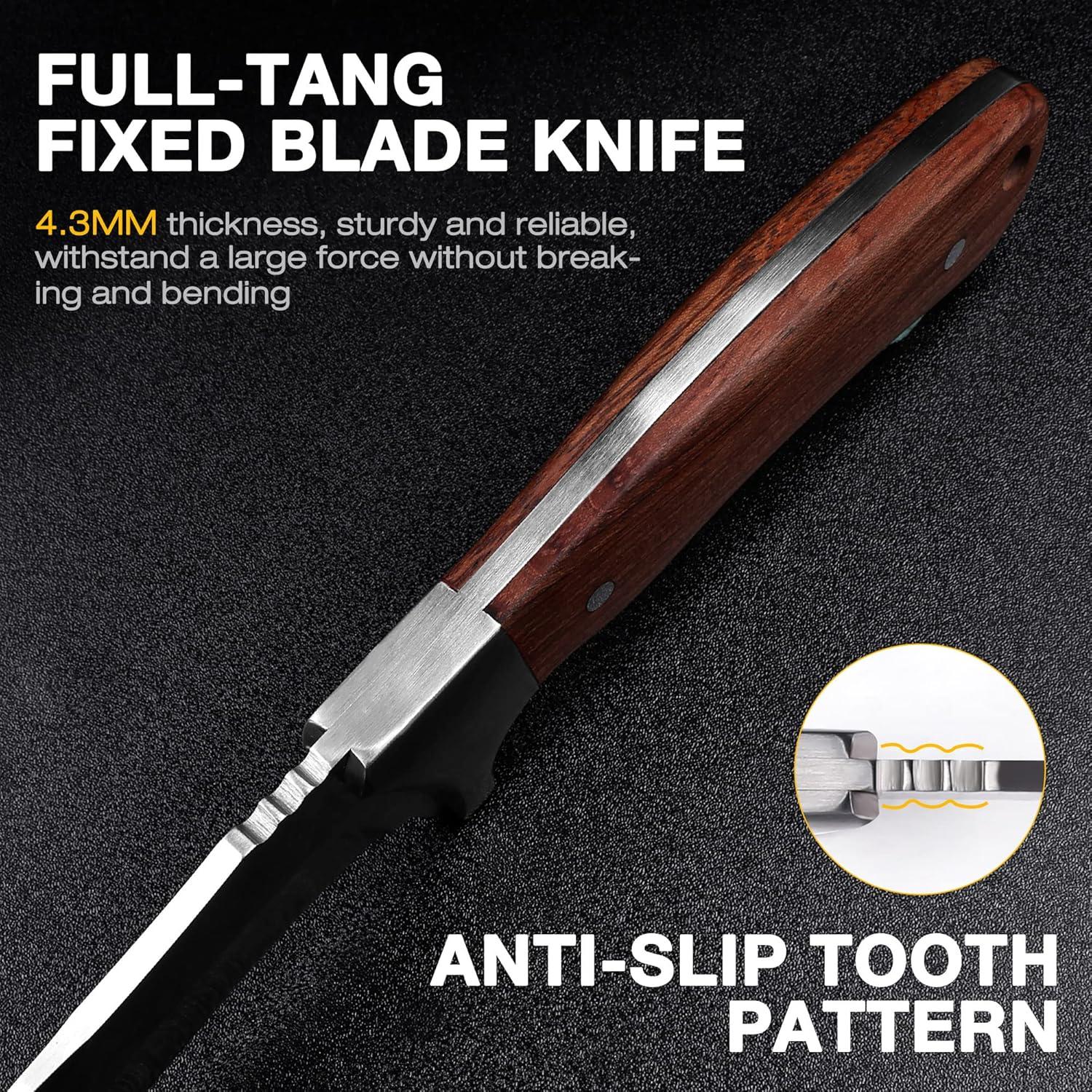 Cuchillo de Caza Fijo Flissa 12.2 cm Acero Alto Carbono