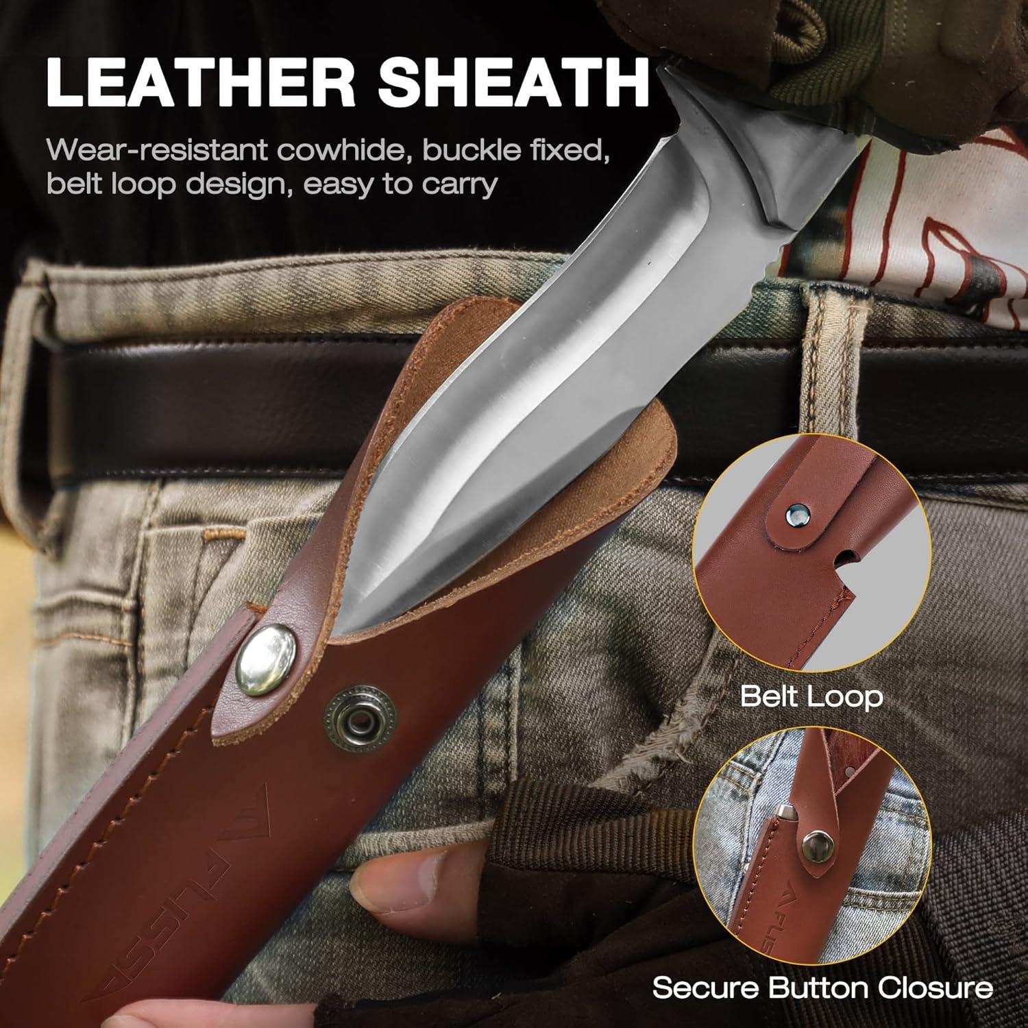 Cuchillo de Caza Fijo Flissa 12.2 cm Acero Alto Carbono