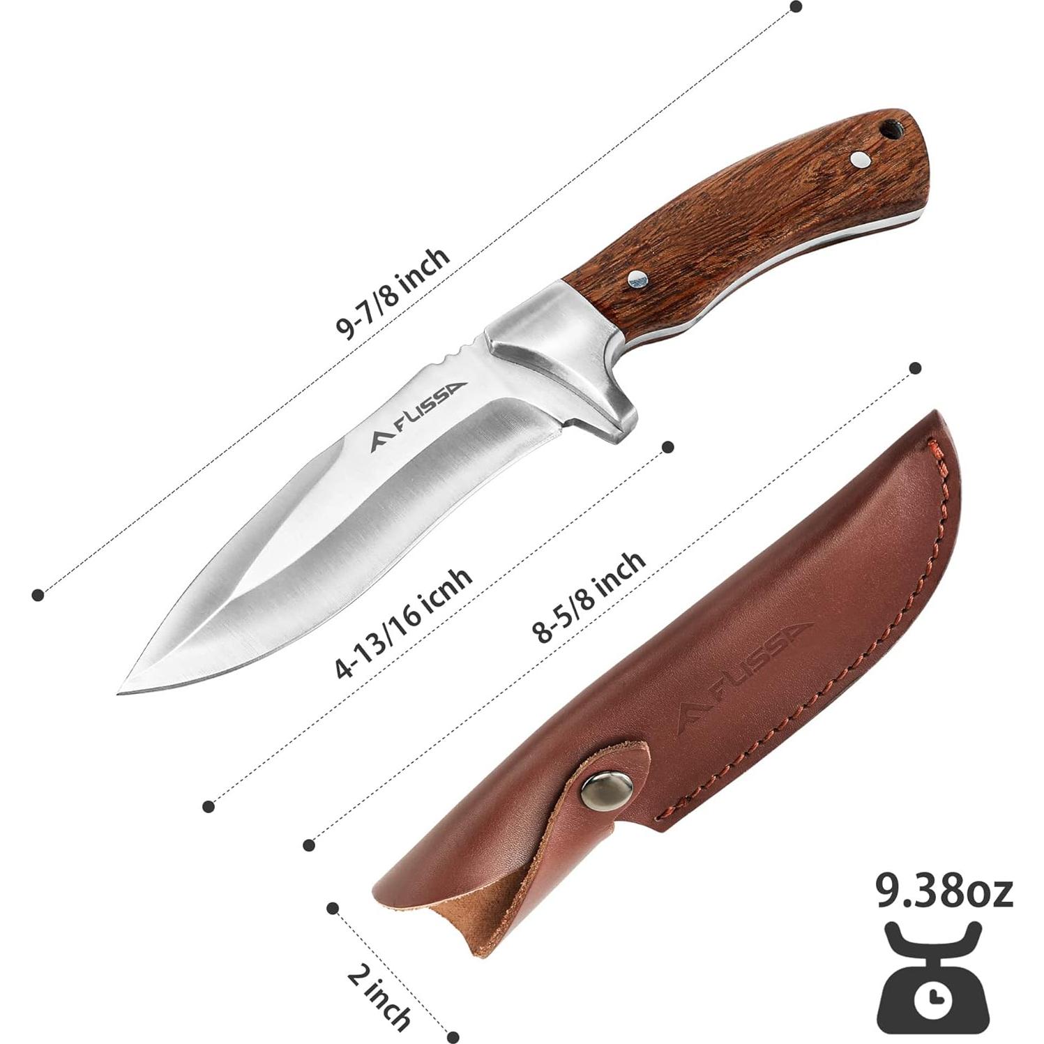 Cuchillo de Caza Fijo Flissa 12.2 cm Acero Alto Carbono