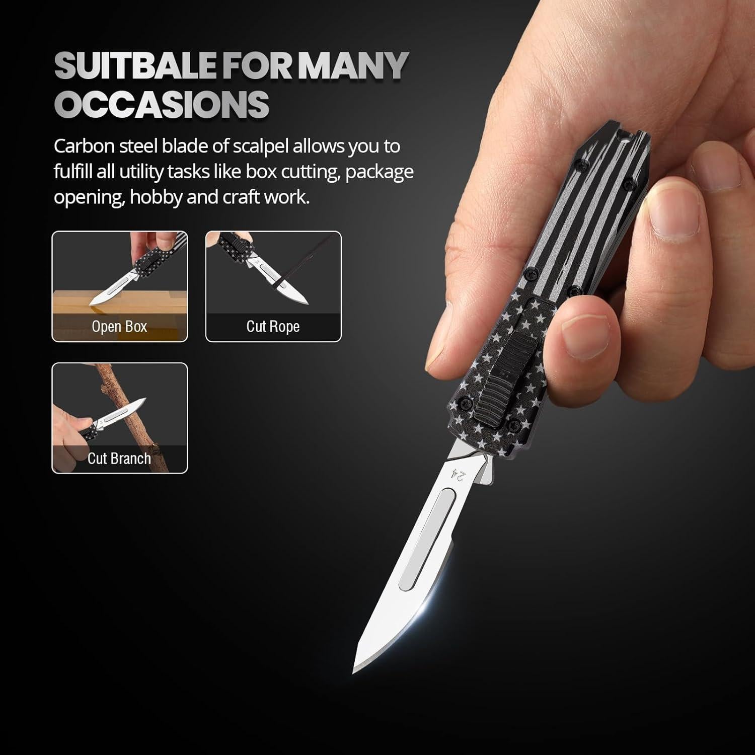 Cuchillo de bolsillo COLDOWN EDC con 10 hojas reemplazables