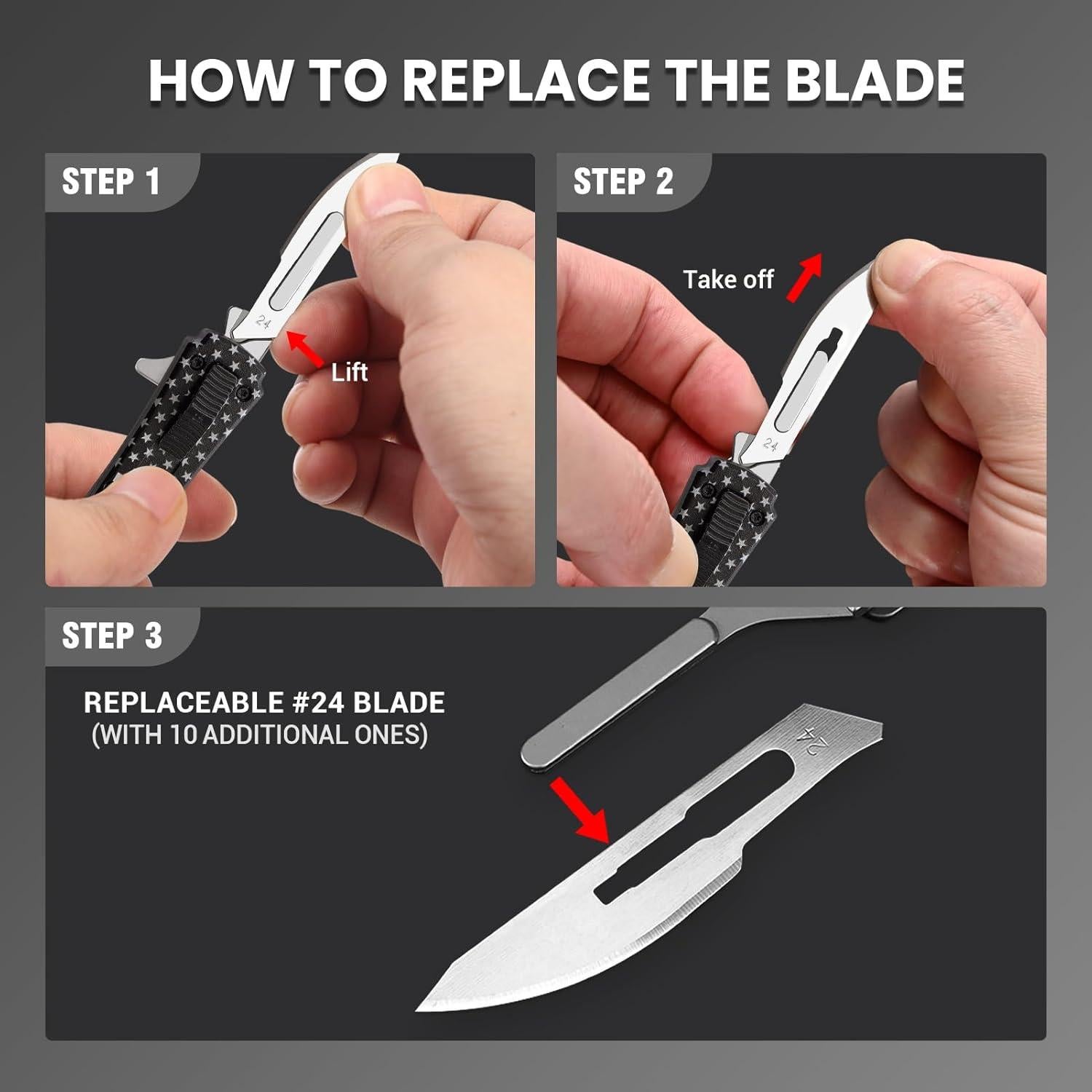 Cuchillo de bolsillo COLDOWN EDC con 10 hojas reemplazables