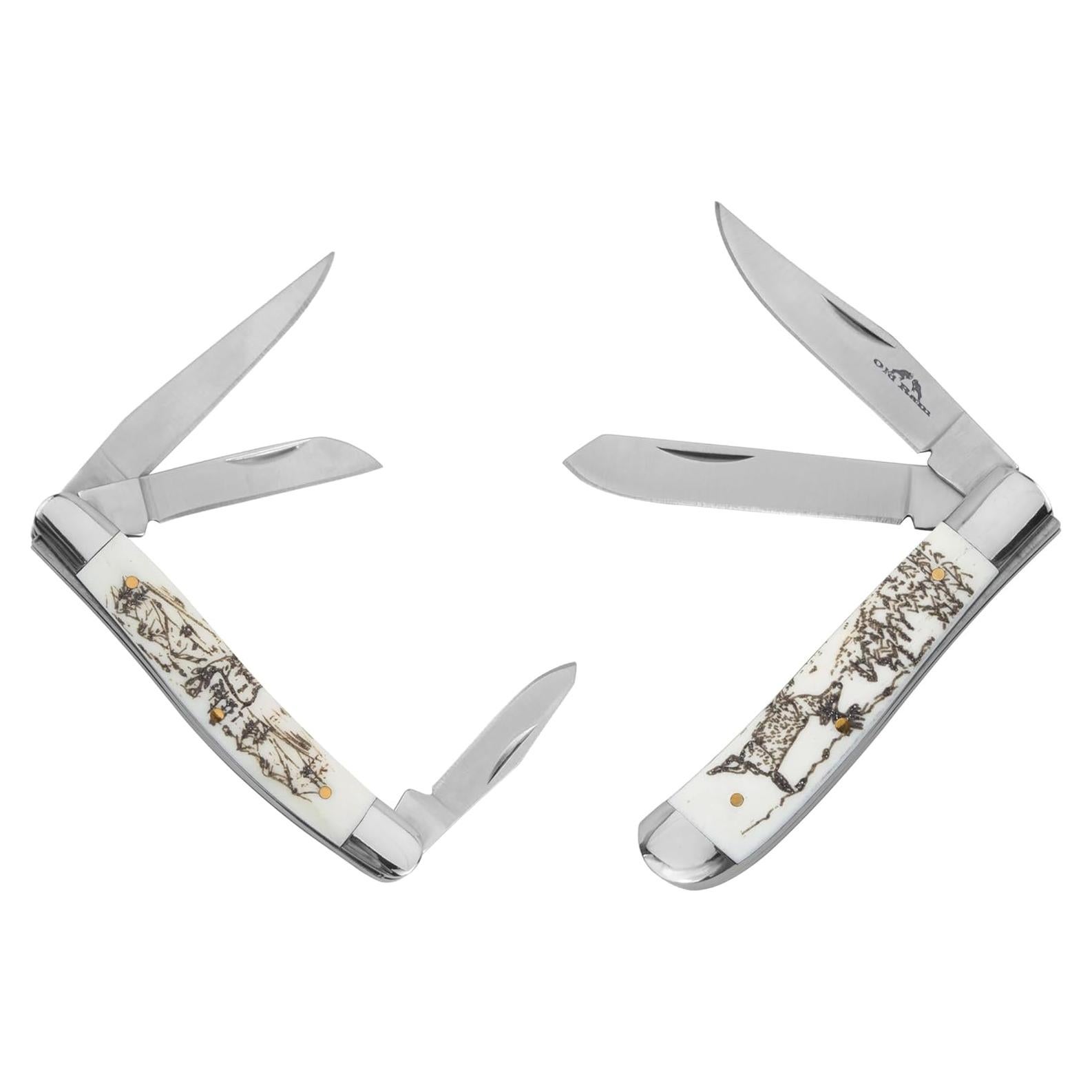 Juego de Cuchillos Plegables Old Ram 2 Piezas Acero 3CR13