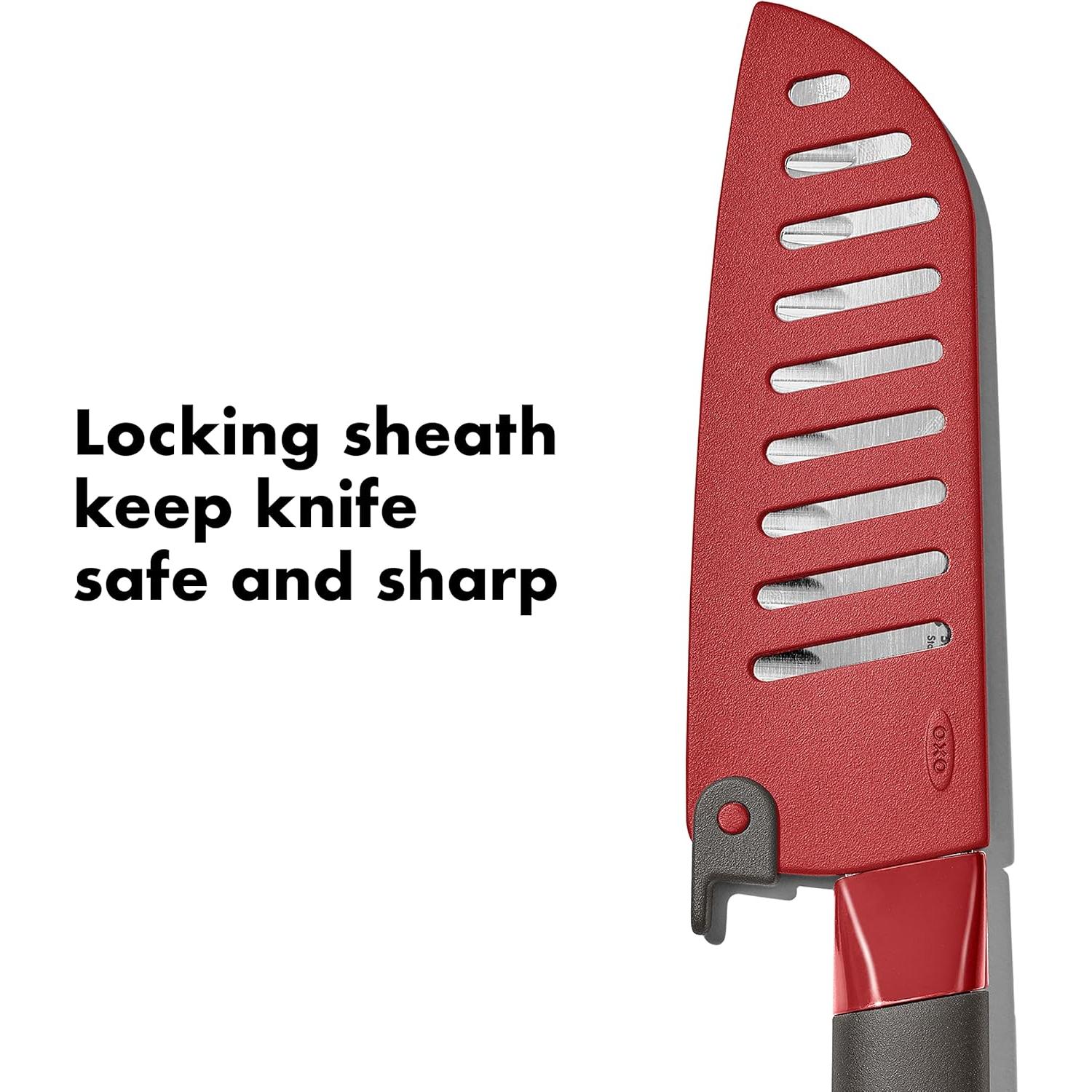 Cuchillo Santoku OXO 14cm Acero Inoxidable con Funda