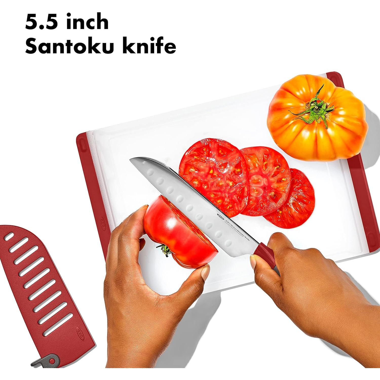 Cuchillo Santoku OXO 14cm Acero Inoxidable con Funda