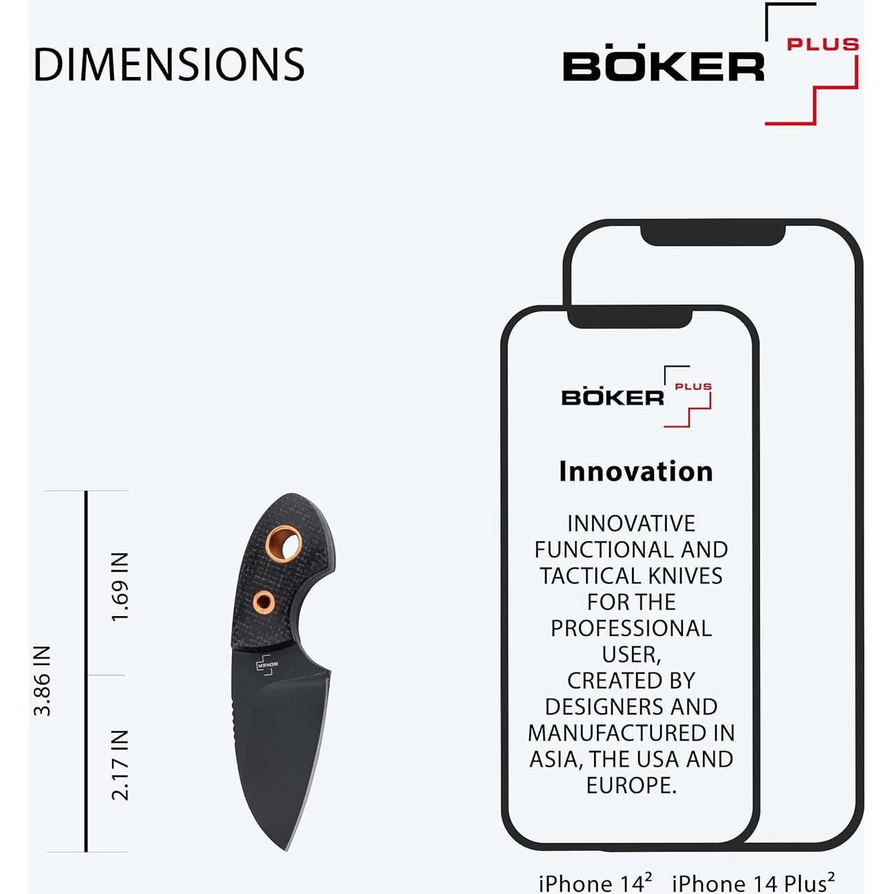 Cuchillo EDC BÖKER PLUS Gnome Negro D2 con Funda Kydex