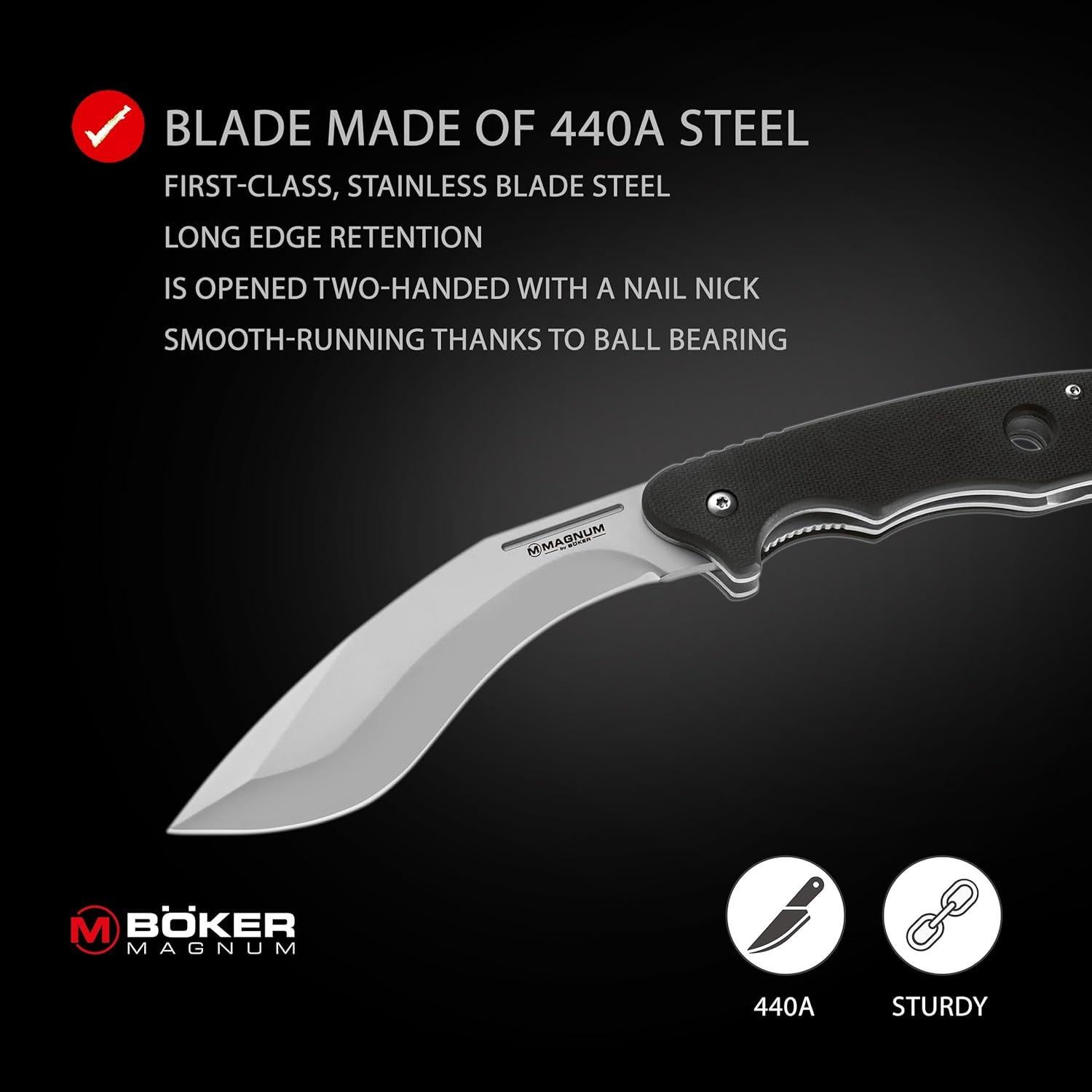 Cuchillo Kukri Pocket Boker Magnum 11.75 cm Acero Inoxidable