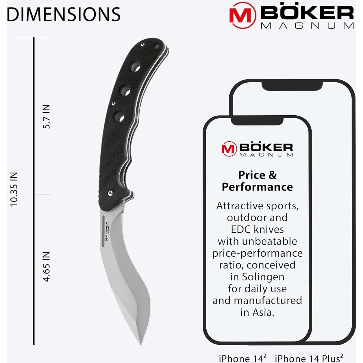 Cuchillo Kukri Pocket Boker Magnum 11.75 cm Acero Inoxidable