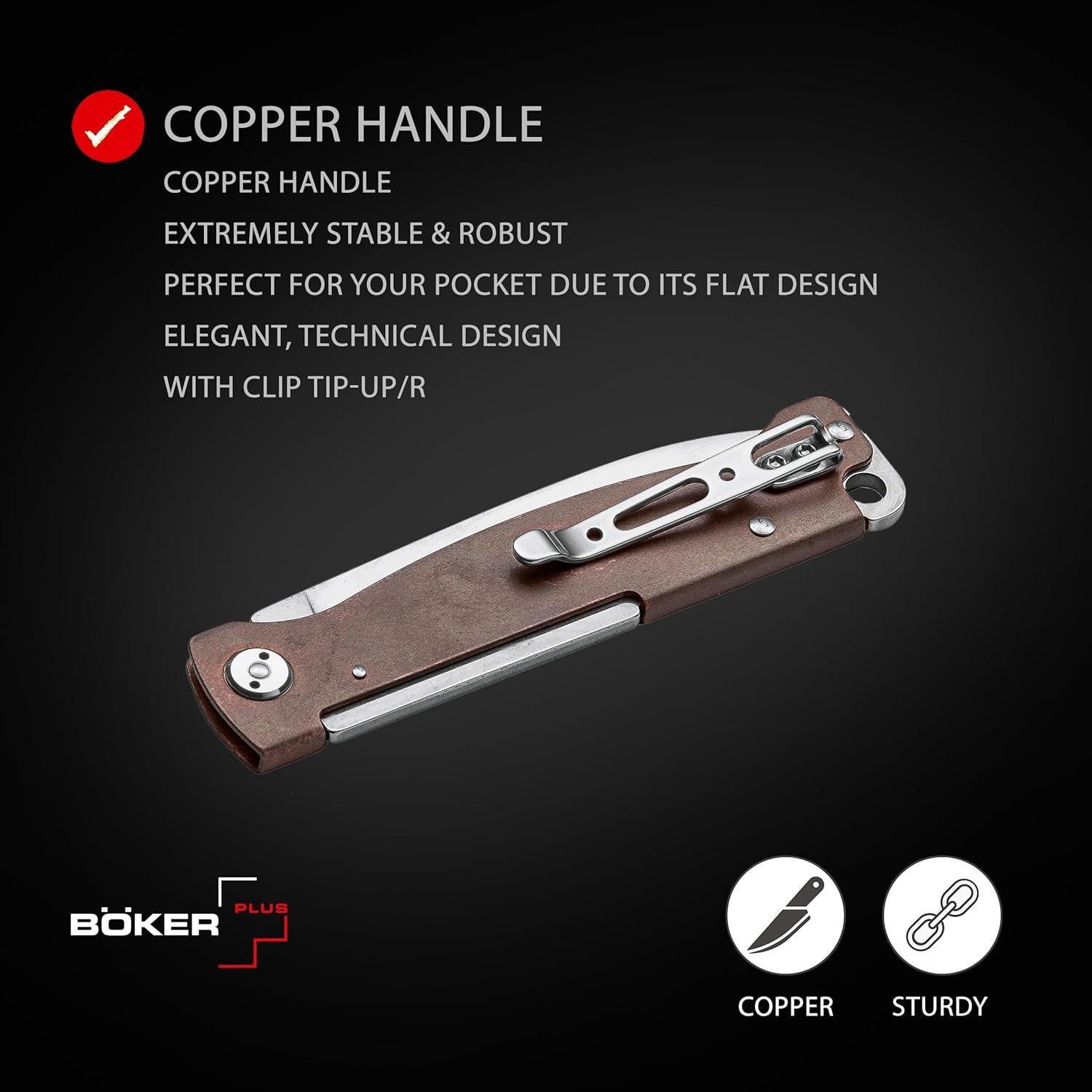 Cuchillo de Bolsillo BÖKER PLUS Atlas Copper EDC 16.51 cm