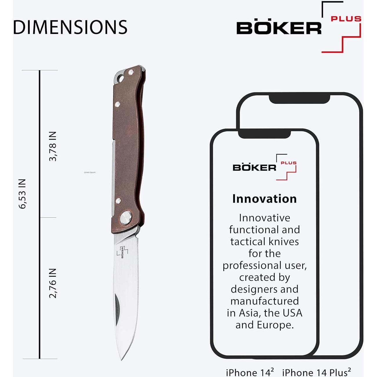 Cuchillo de Bolsillo BÖKER PLUS Atlas Copper EDC 16.51 cm