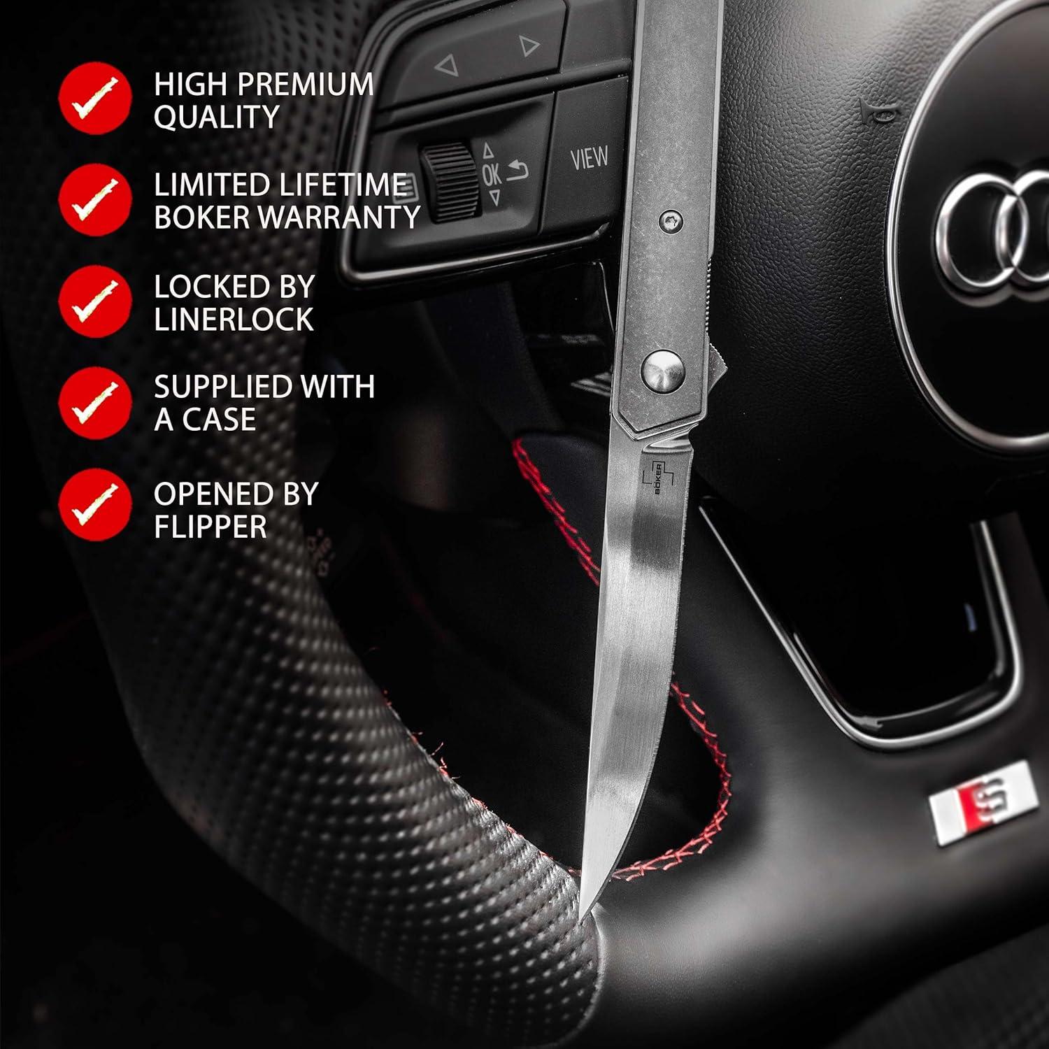 Cuchillo de bolsillo Boker Plus Kwaiken Air Mini Titan - Hoja VG-10