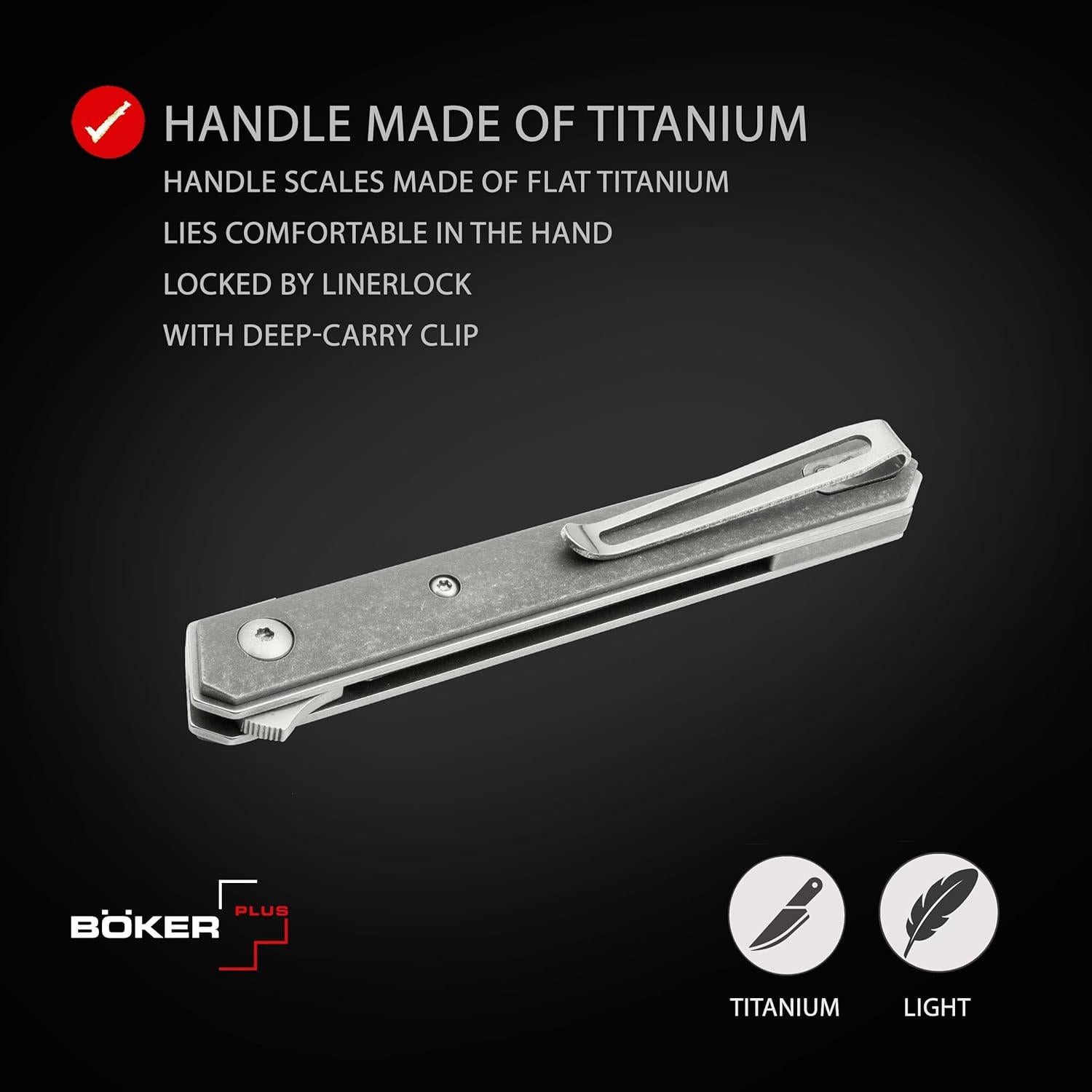 Cuchillo de bolsillo Boker Plus Kwaiken Air Mini Titan - Hoja VG-10