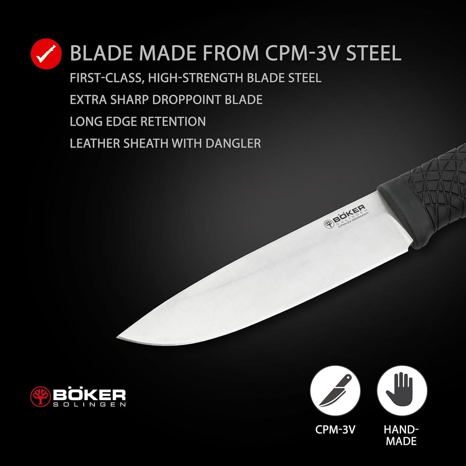 Cuchillo de Supervivencia Boker Bronco CPM-3V 11.3cm con Funda