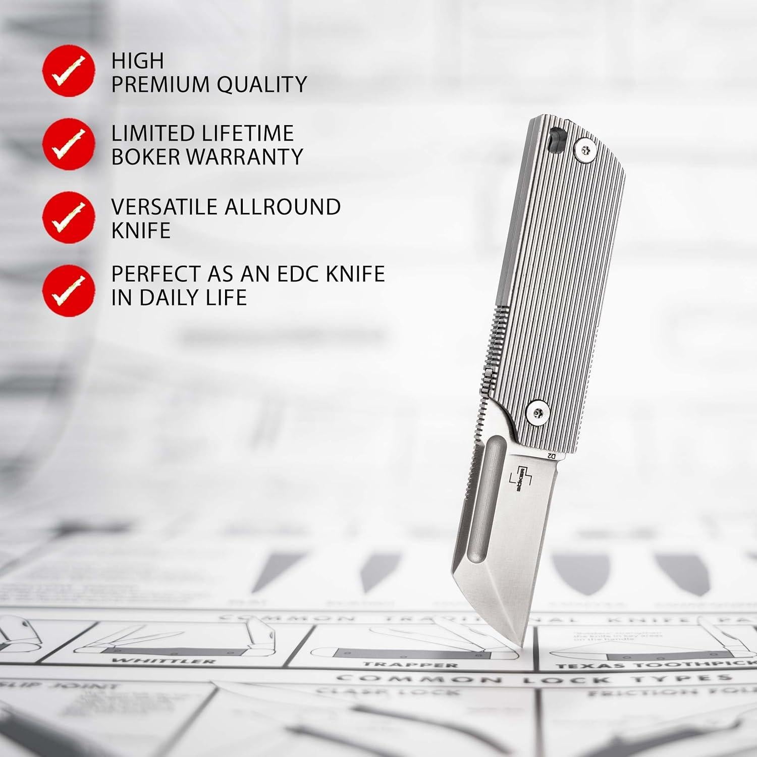 Cuchillo Plegable Boker Plus BabyX EDC Acero D2 1.57"