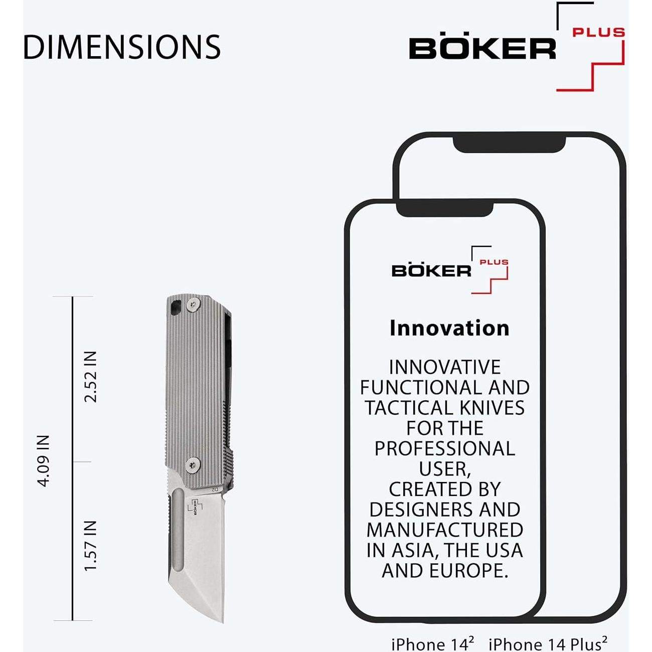Cuchillo Plegable Boker Plus BabyX EDC Acero D2 1.57"