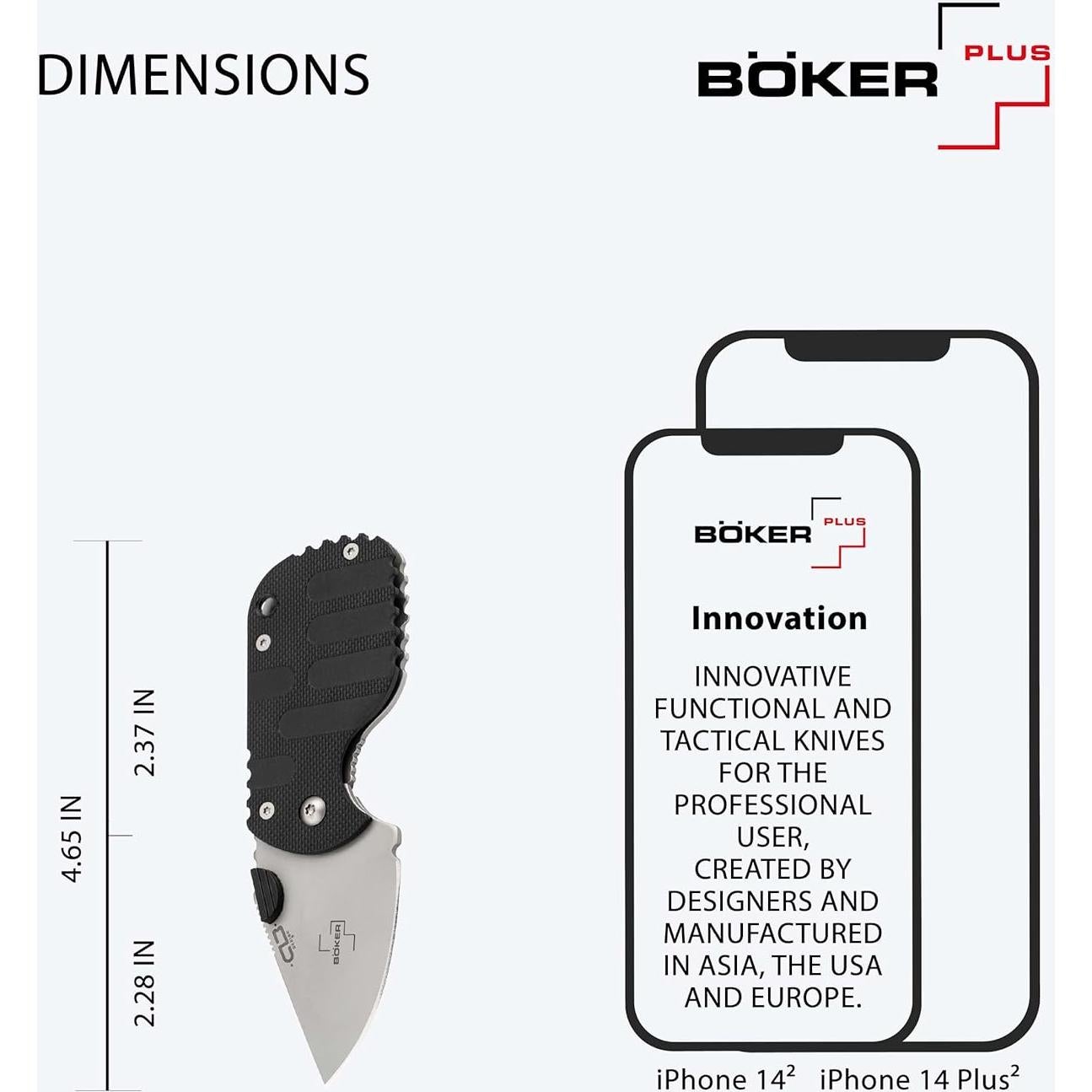 Cuchillo Plegable Boker Plus Subcom 2.0 Negro D2 Zytel