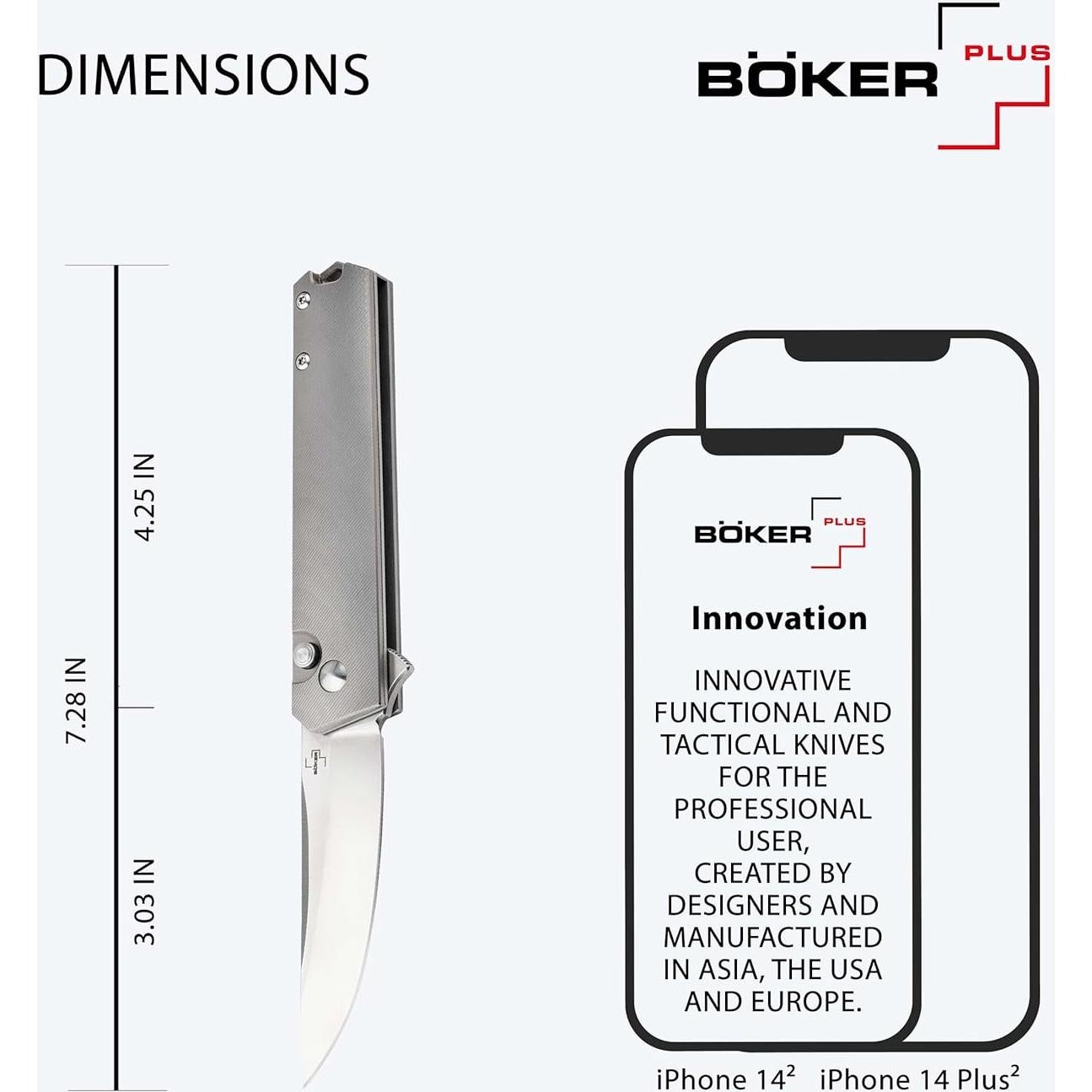 Cuchillo Plegable BÖKER PLUS Kwaiken EDC Titanio 7.69 cm