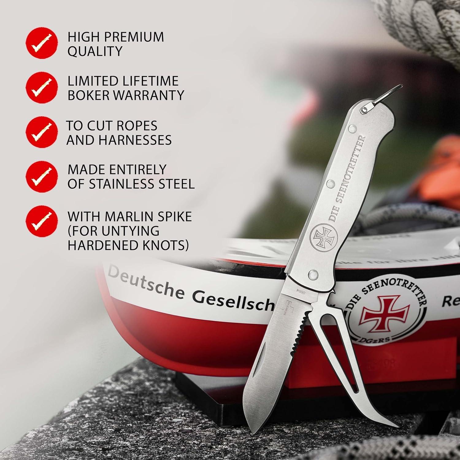 Cuchillo de Aparejo BÖKER PLUS Seenotretter 01 Acero Inoxidable