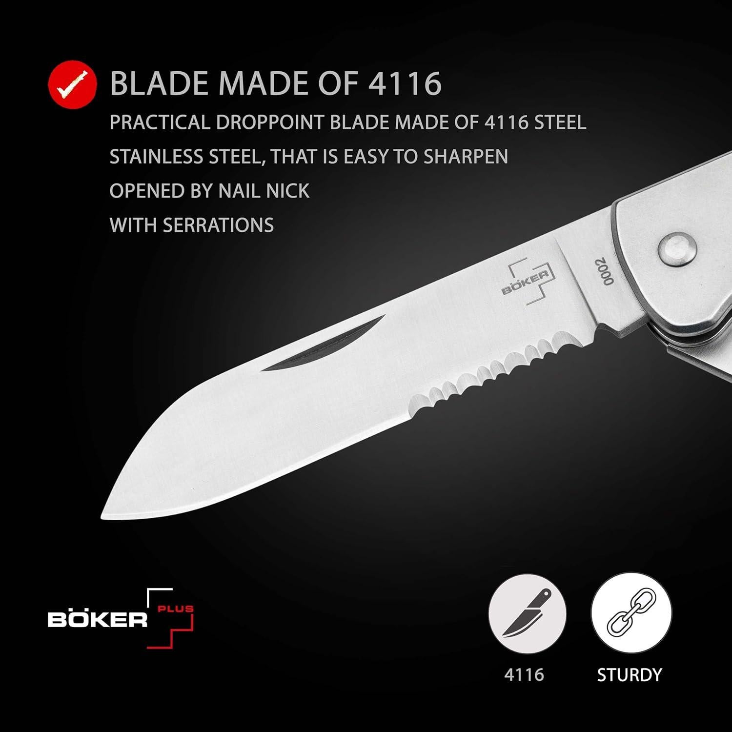 Cuchillo de Aparejo BÖKER PLUS Seenotretter 01 Acero Inoxidable