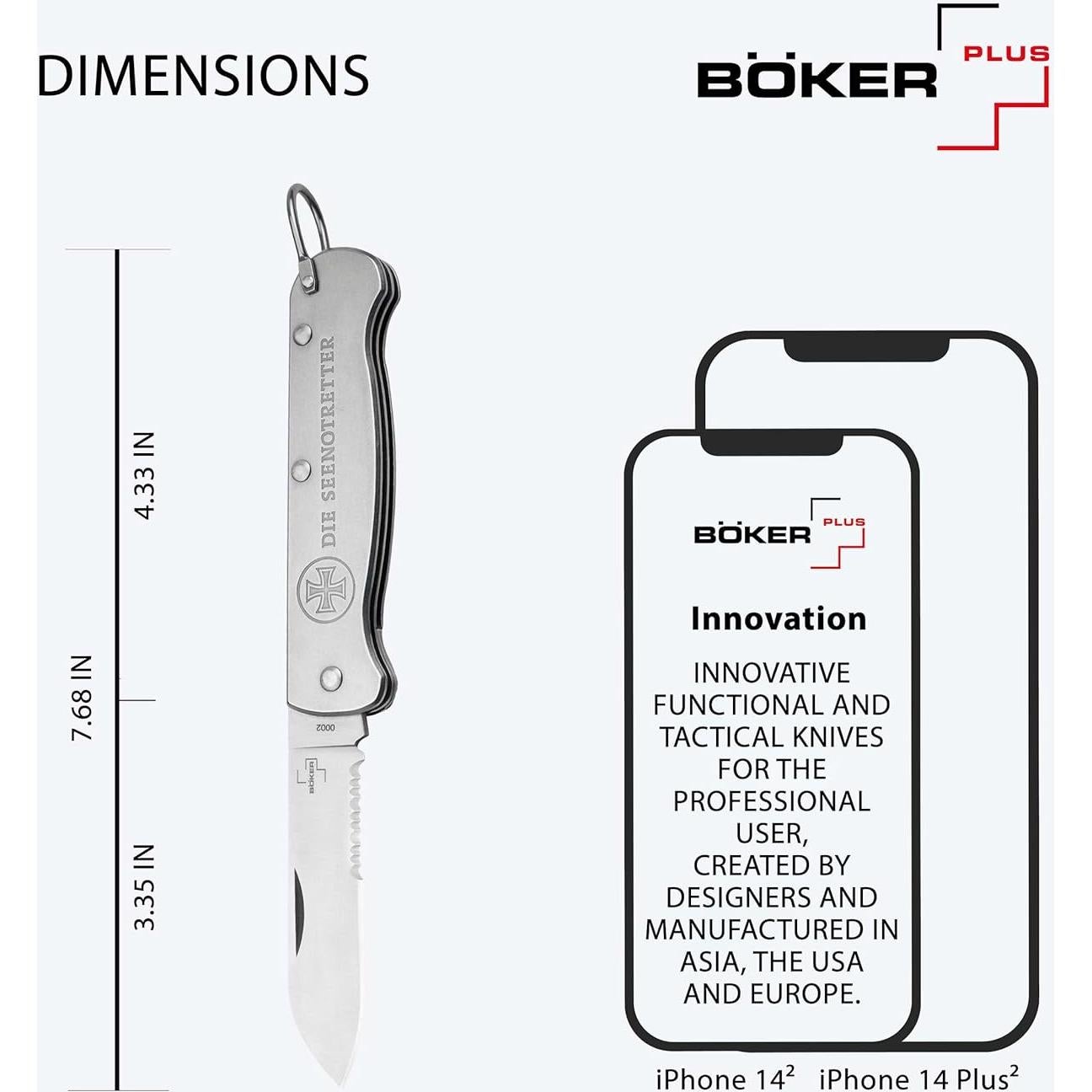 Cuchillo de Aparejo BÖKER PLUS Seenotretter 01 Acero Inoxidable
