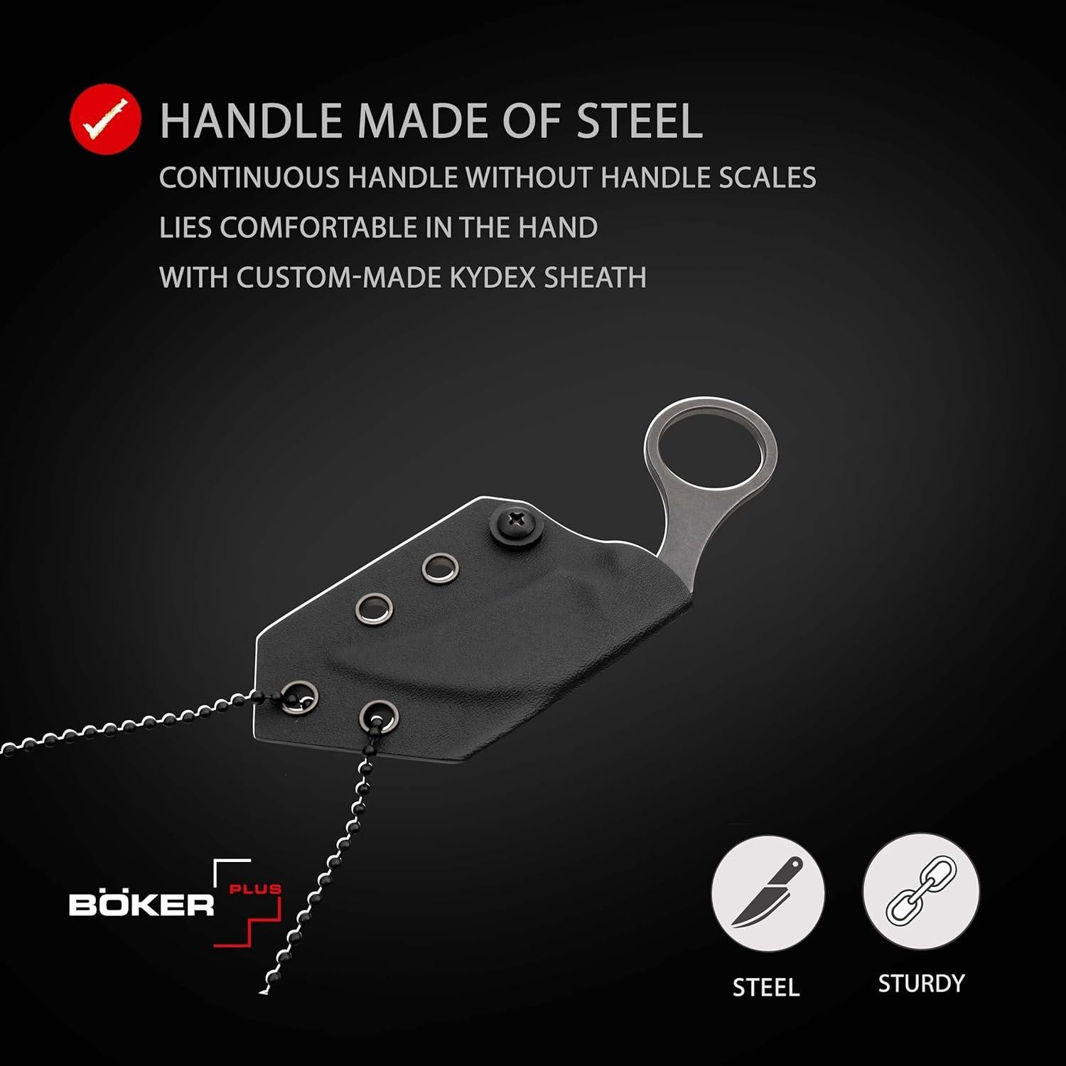 Cuchillo de Hoja Fija Boker Plus Bad Moon D2 con Funda Kydex